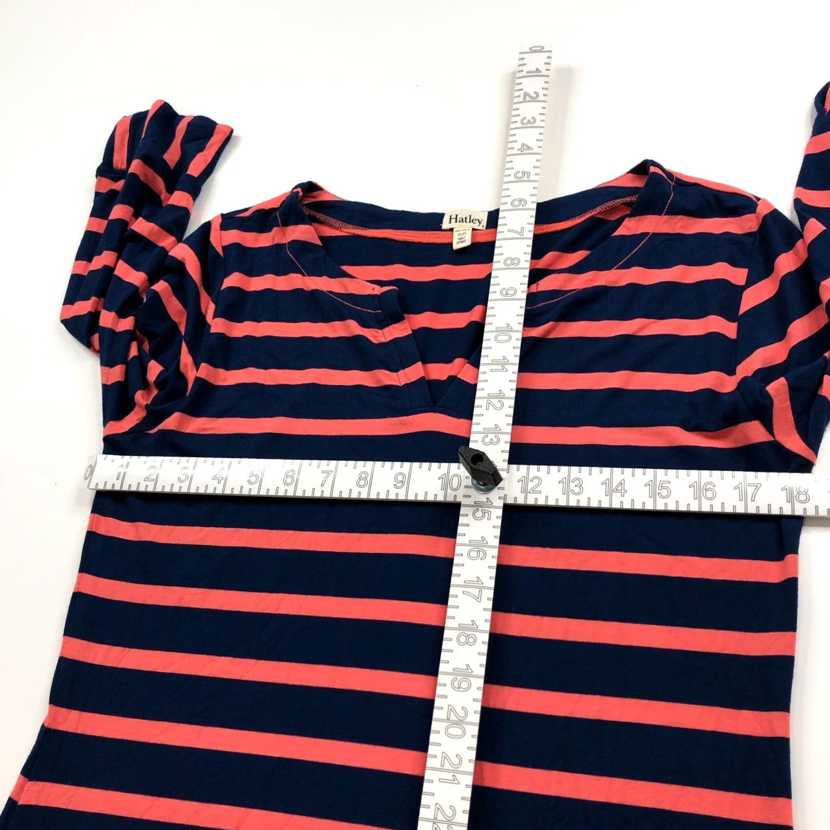Vintage Hatley Dress Hatley Medium V-Neck Long Sleeve Women's Short Dress Blue Orange Knitted A-Line Pullover KS Ladies Womens Size M / US 6-8 / IT 42-44 - 7 Thumbnail