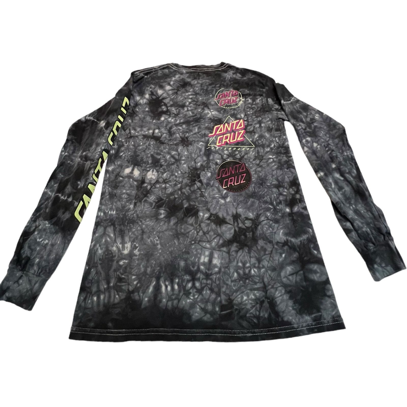 Santa Cruz Skateboards Santa Cruz All Genders Longsleeve Tye Dye Black & Gray Shirt Size US S / EU 44-46 / 1 - 2 Thumbnail