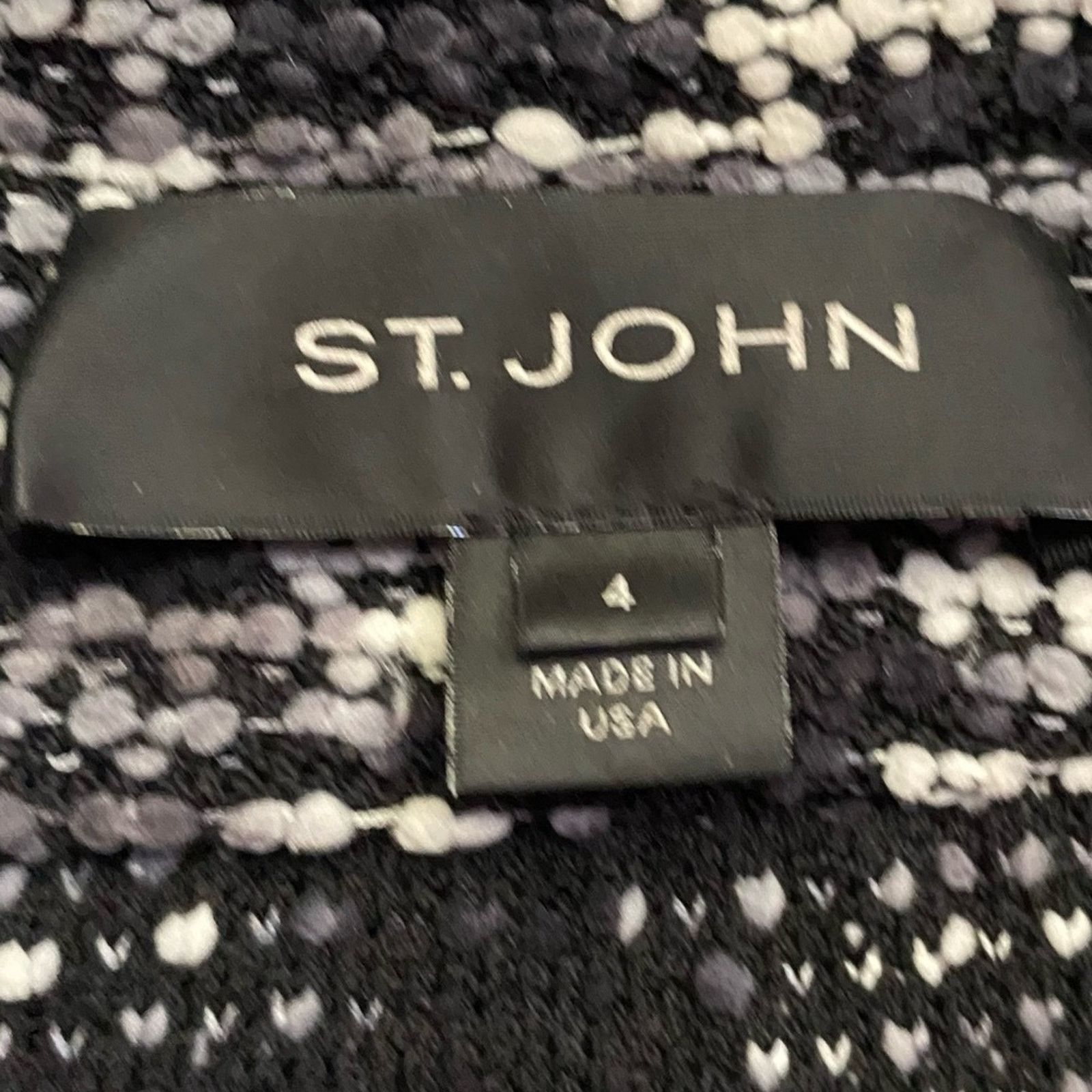 St. John St John Collection Black & Gray Boucle Sweater Jacket 4 Size S / US 4 / IT 40 - 9 Thumbnail