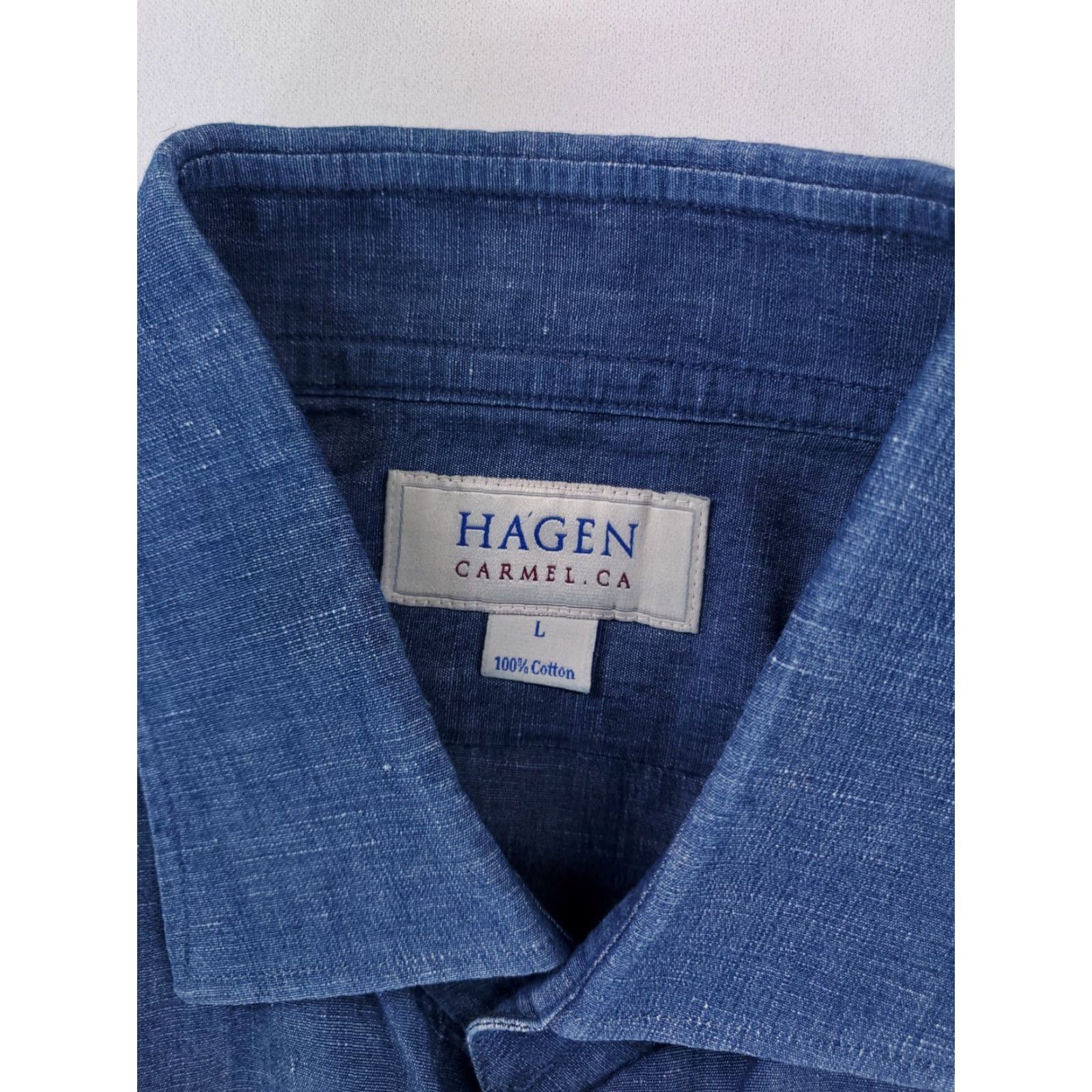 Denime Hagen Button-Up Shirt Blue Denim Chambray Long Sleeve Mens L Carmel California California Denim Chambray Button Up Shirt Blue Mens L Size US L / EU 52-54 / 3 - 2 Thumbnail