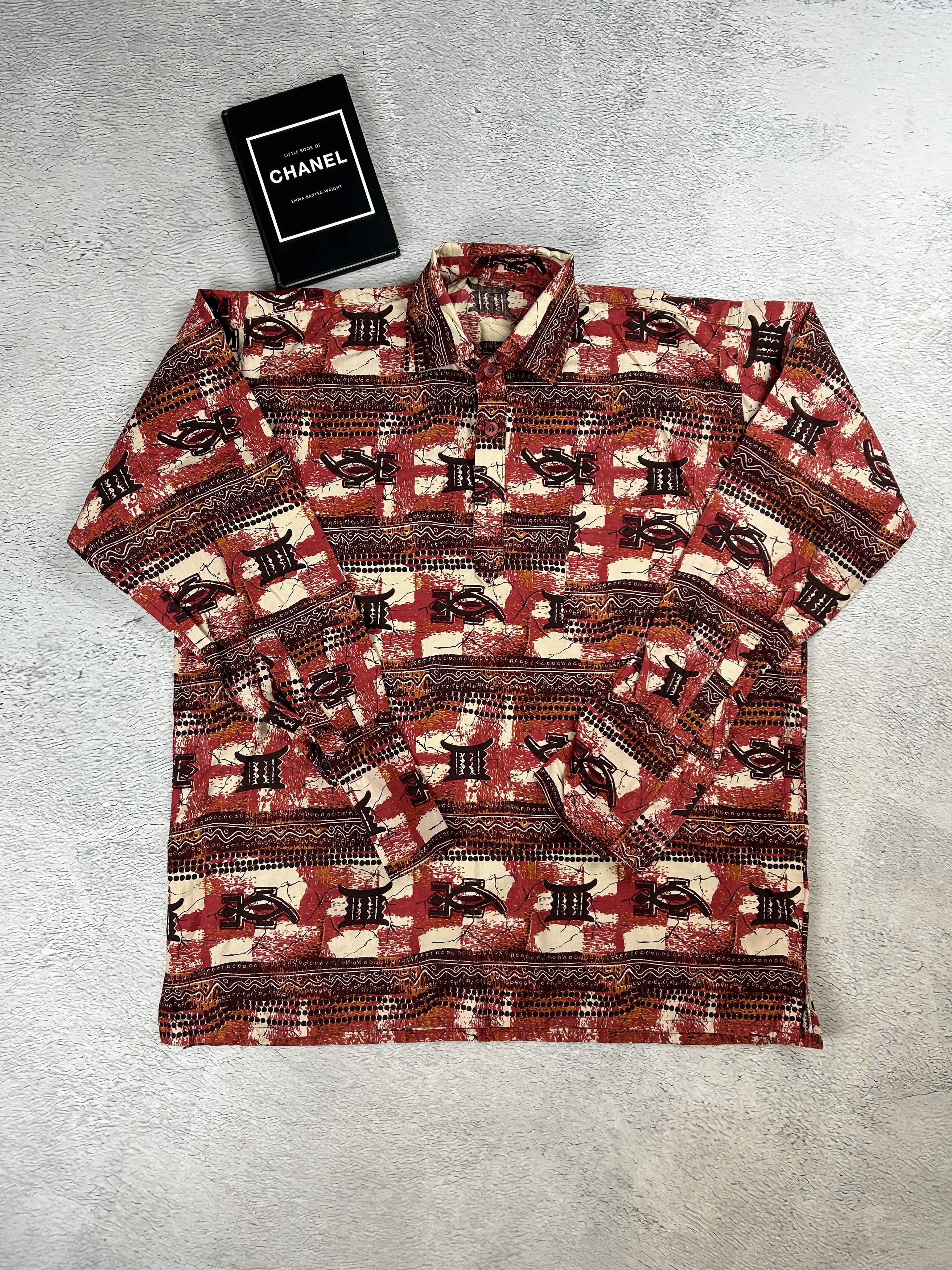 Flannel × Japanese Brand × Vintage Vintage Chinese shirts Monogram AOP Oldmoney Oversize Size US XL / EU 56 / 4 - 5 Thumbnail