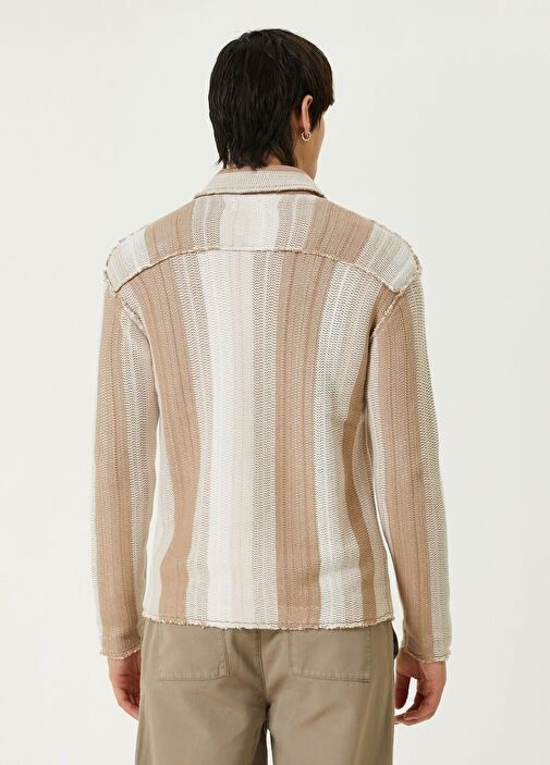 Allsaints 🇬🇧 Allsaints Knit Shirt Stripe Sweater Button Up Rare Retro Size US M / EU 48-50 / 2 - 5 Thumbnail
