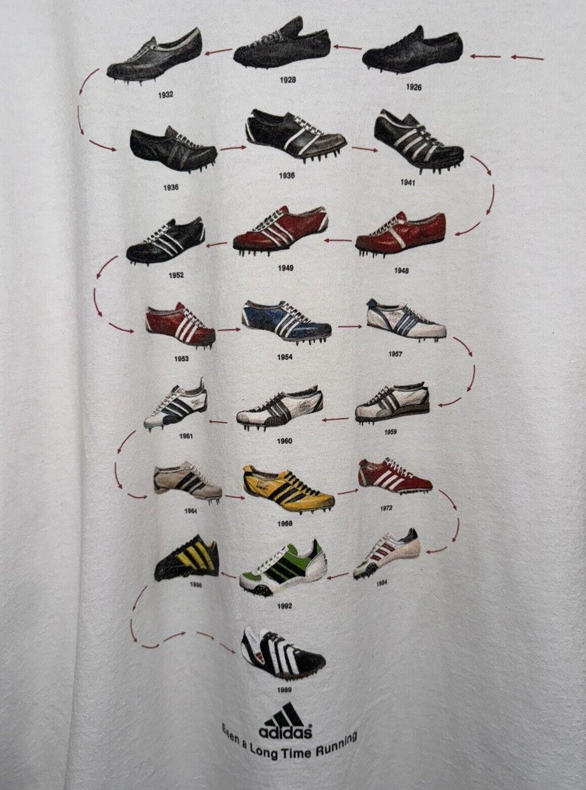 Adidas Vintage Adidas 90s History Of Running Track Shirt Sz XL RARE Size US XL / EU 56 / 4 - 3 Thumbnail