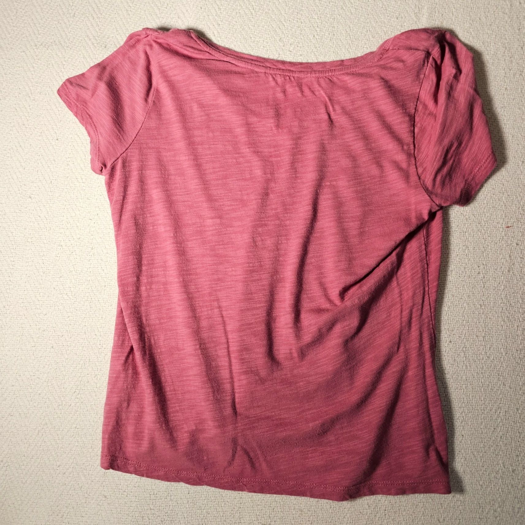 Vintage Liverpool T Shirt Women M Pink Rose Knit Cotton Modal Off Shoulder Slub Cap Sleeve Casual Basic Size M / US 6-8 / IT 42-44 - 7 Thumbnail