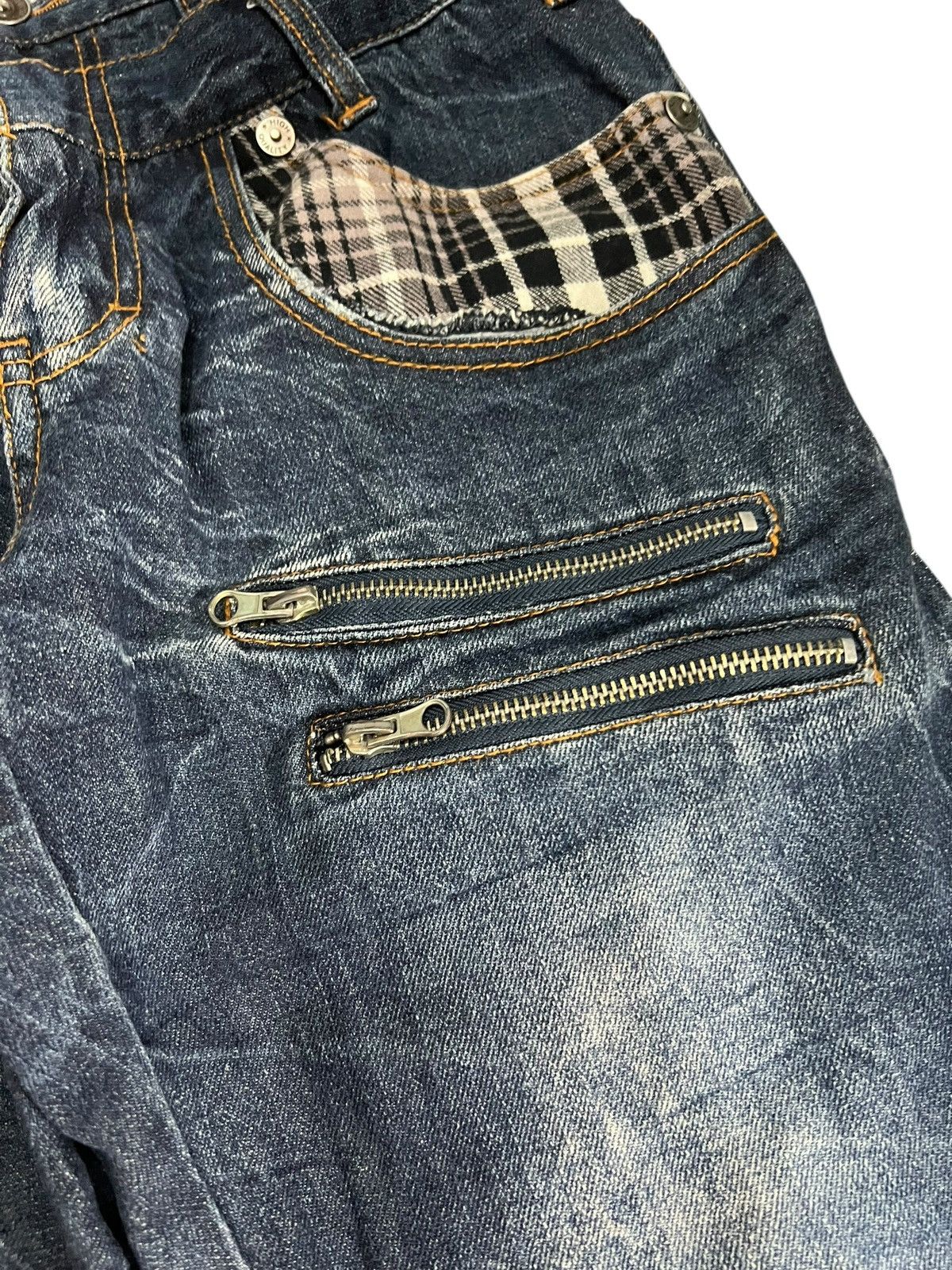 Japanese Brand Vintage Japanese Brand Nylaus Double Waist Claw Denim Jean Size US 29 - 8 Thumbnail