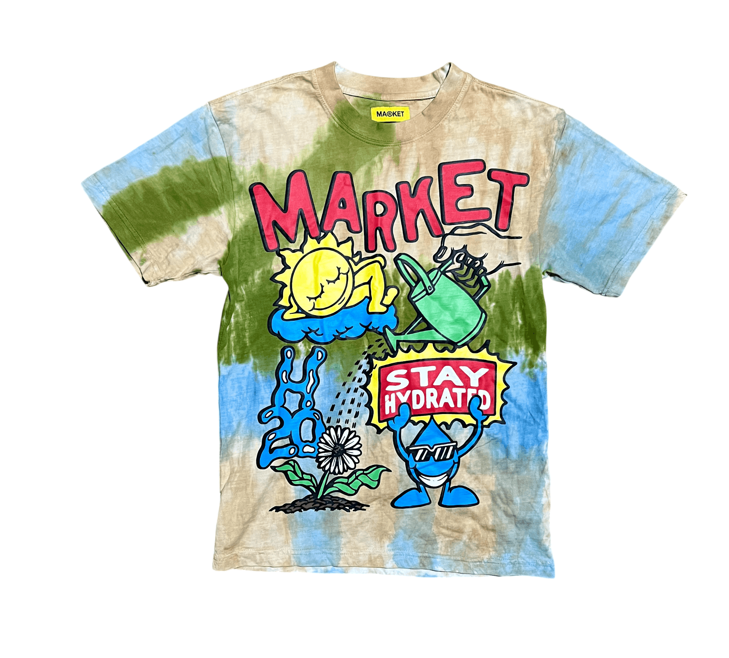 Market Market Chinatown Stay Hydrated Tie Die Graphic T-Shirt Size US S / EU 44-46 / 1 - 1 Thumbnail