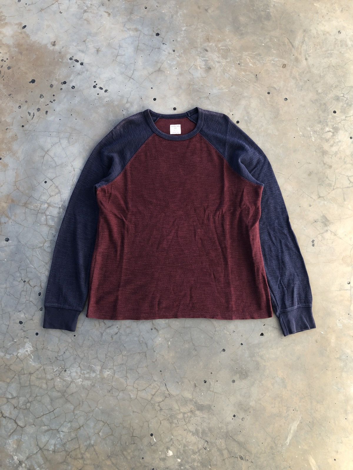 Merona Vintage Classic Merona Burgundy Navy Long Sleeve Raglan Tee Size US M / EU 48-50 / 2 - 1 Thumbnail