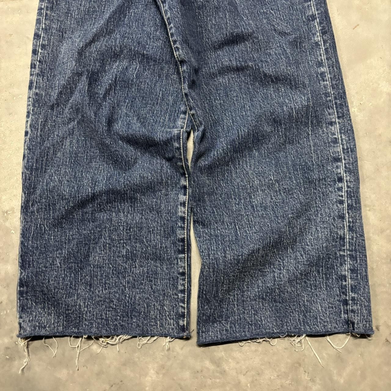 Japanese Brand × Vintage Crazy Vintage Y2K/2000s Baggy Dark Wash Grunge Denim Jeans! Size US 33 - 6 Thumbnail
