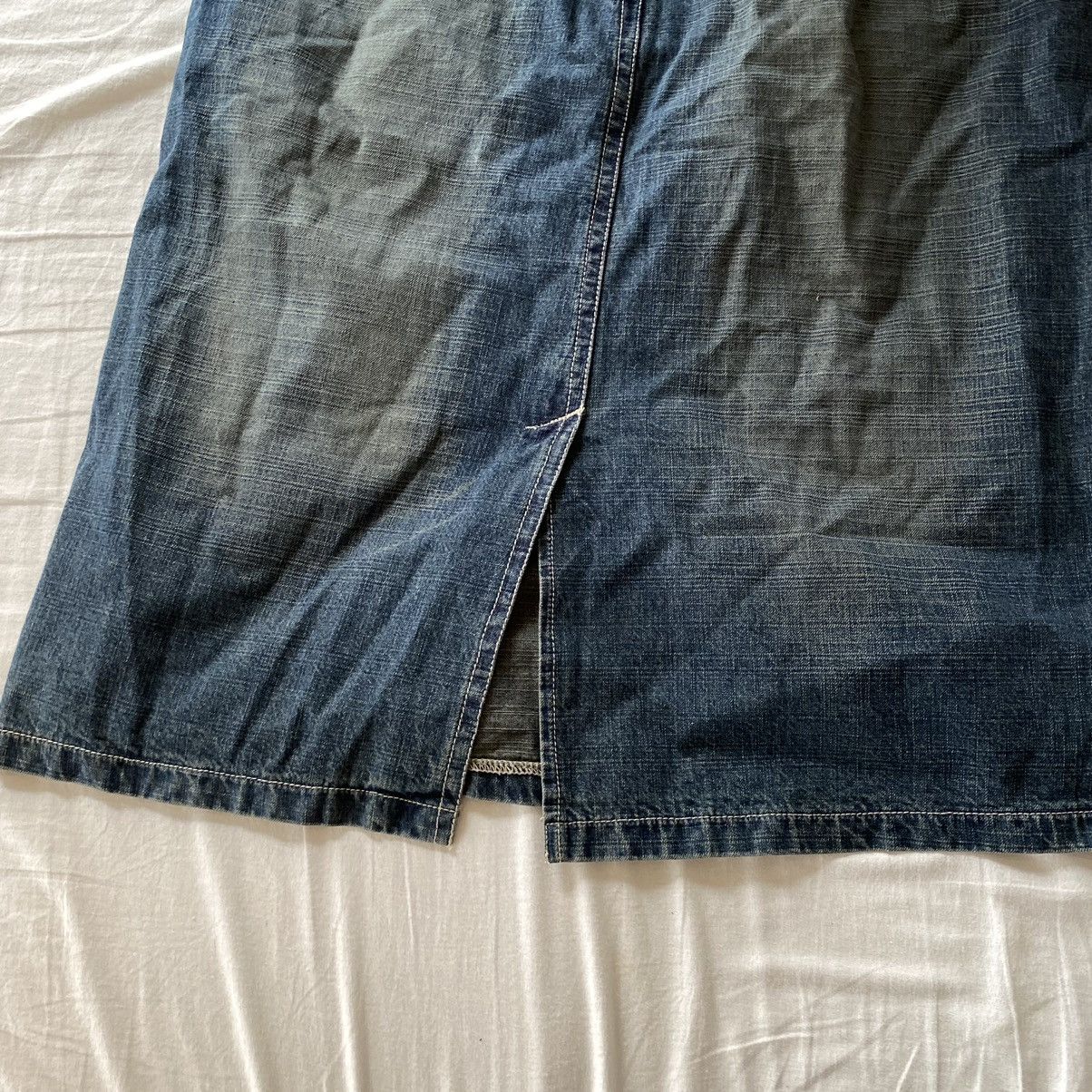 Vintage Vintage washed denim denim midi skirt Size 32" / US 10 / IT 46 - 4 Thumbnail