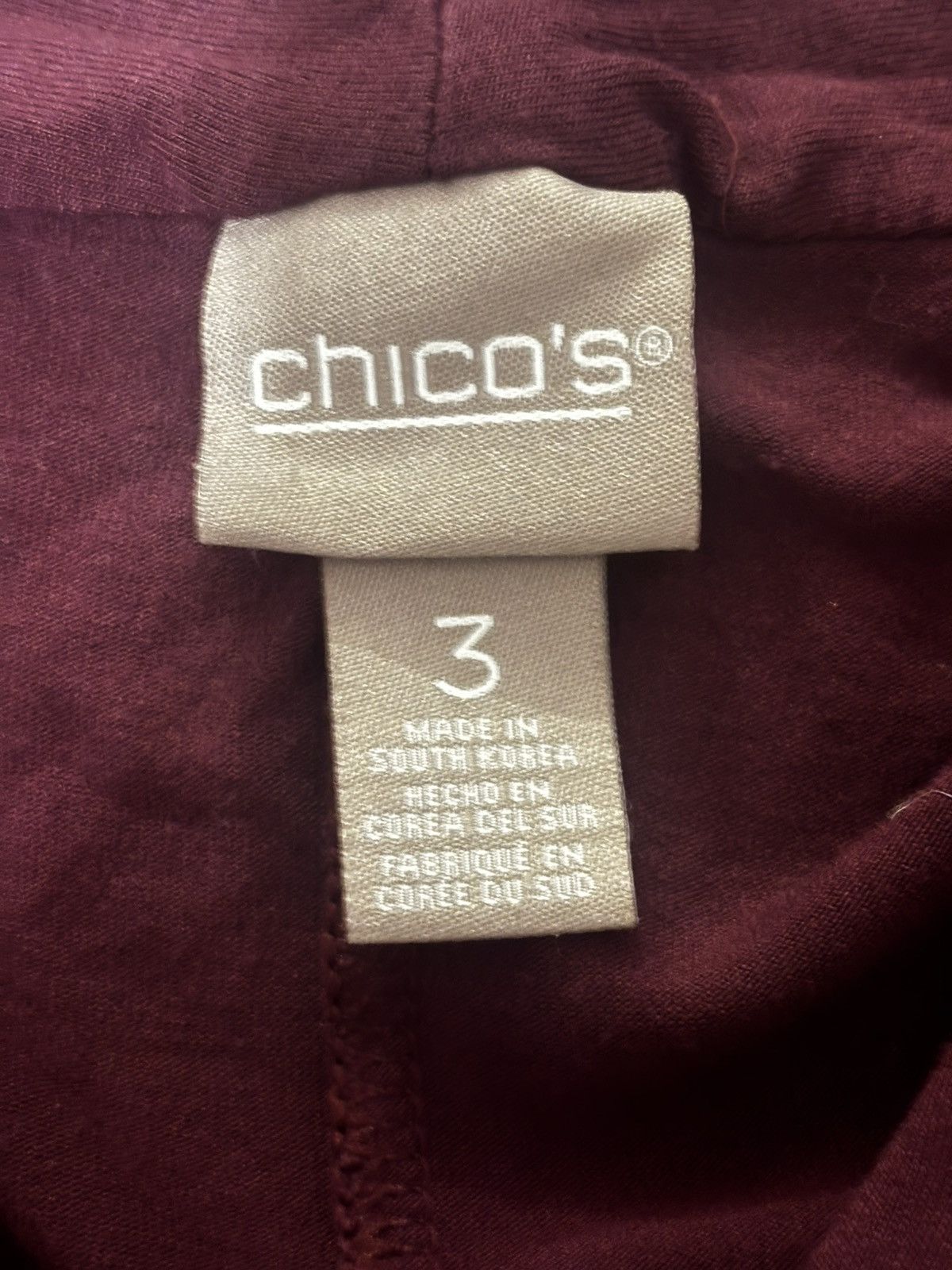 Chicos Women’s burgundy Tunic Size 3XL / US 20-22 - 7 Thumbnail