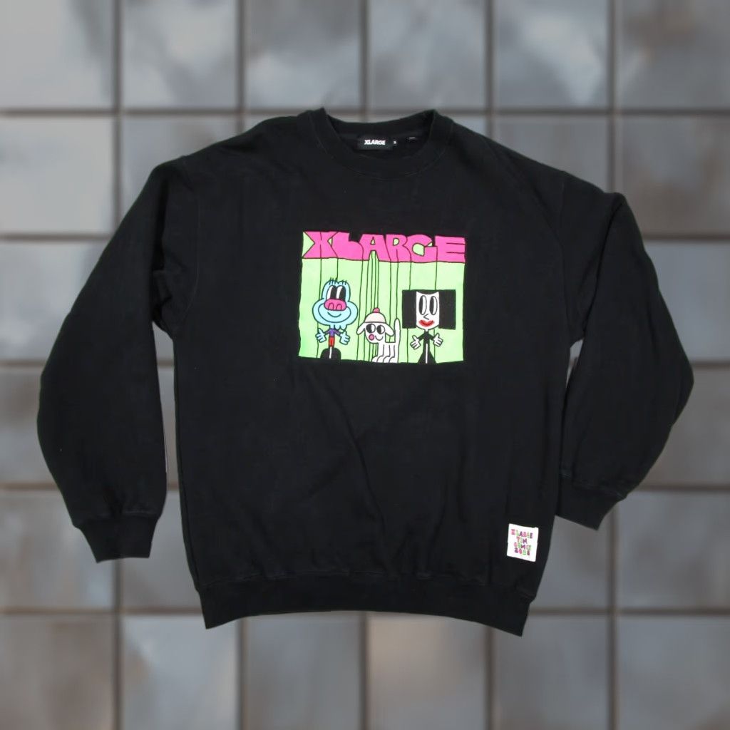 Vintage XLARGE TIM COMIX 2022 Men's Black Long Sleeve Pullover Sweatshirt with Embroidered Graphic on Front - Cotton Blend - Pullover - M Size US M / EU 48-50 / 2 - 1 Thumbnail
