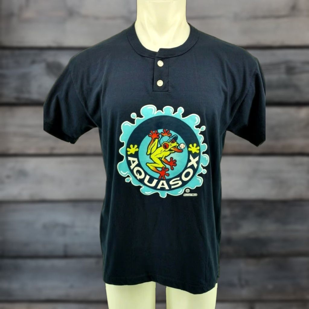 Vintage Russell Men's M Cotton Aquasox Athletic T-Shirt Navy Blue Shirt Athletic Mens Size US M / EU 48-50 / 2 - 1 Thumbnail