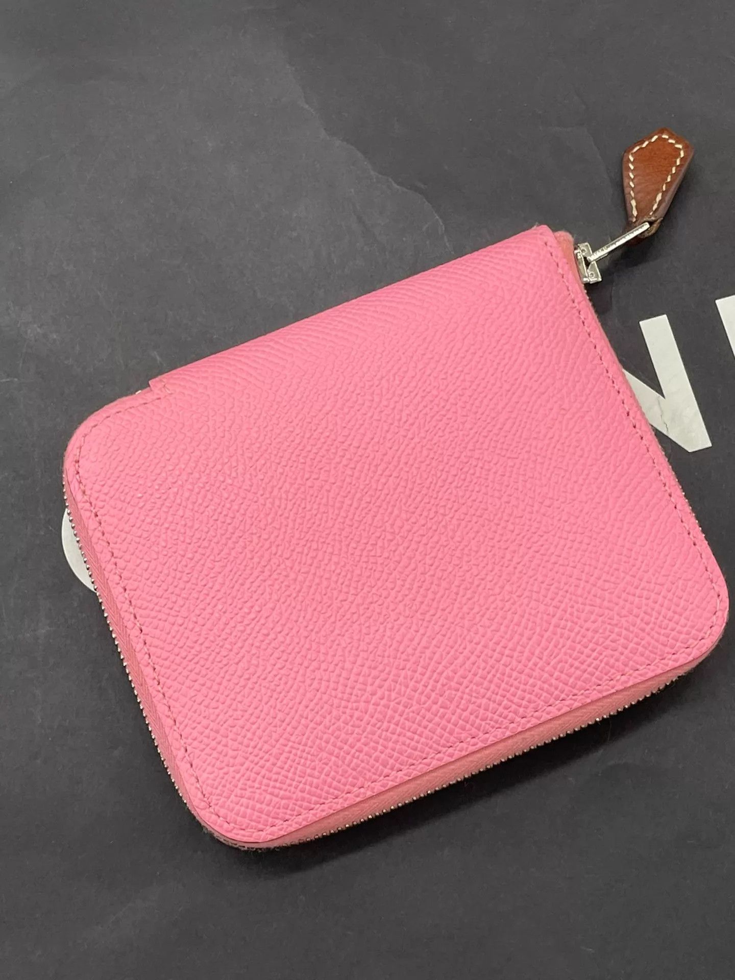 Hermes Hermes Pink Silkin Y Stamp Card Wallet Size ONE SIZE - 2 Thumbnail