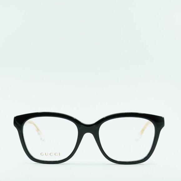 Gucci Gucci GG0566ON 001 Eyeglasses Black 52mm Square Frame Size ONE SIZE - 2 Thumbnail
