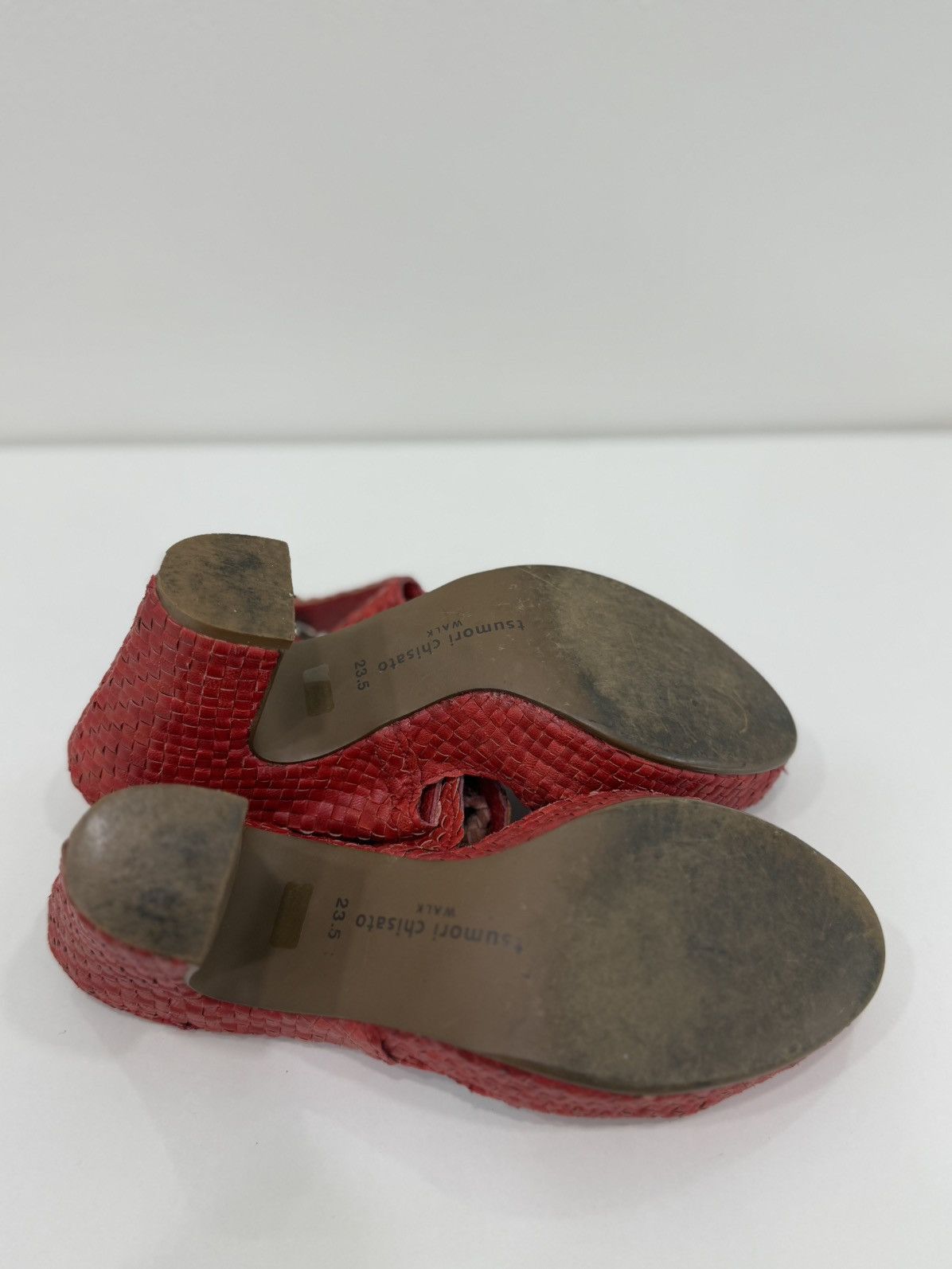 Issey Miyake × Tsumori Chisato Tsumori Chisato By Issey Miyake Intrecciato Leather Heels Size US 6 / IT 36 - 7 Thumbnail
