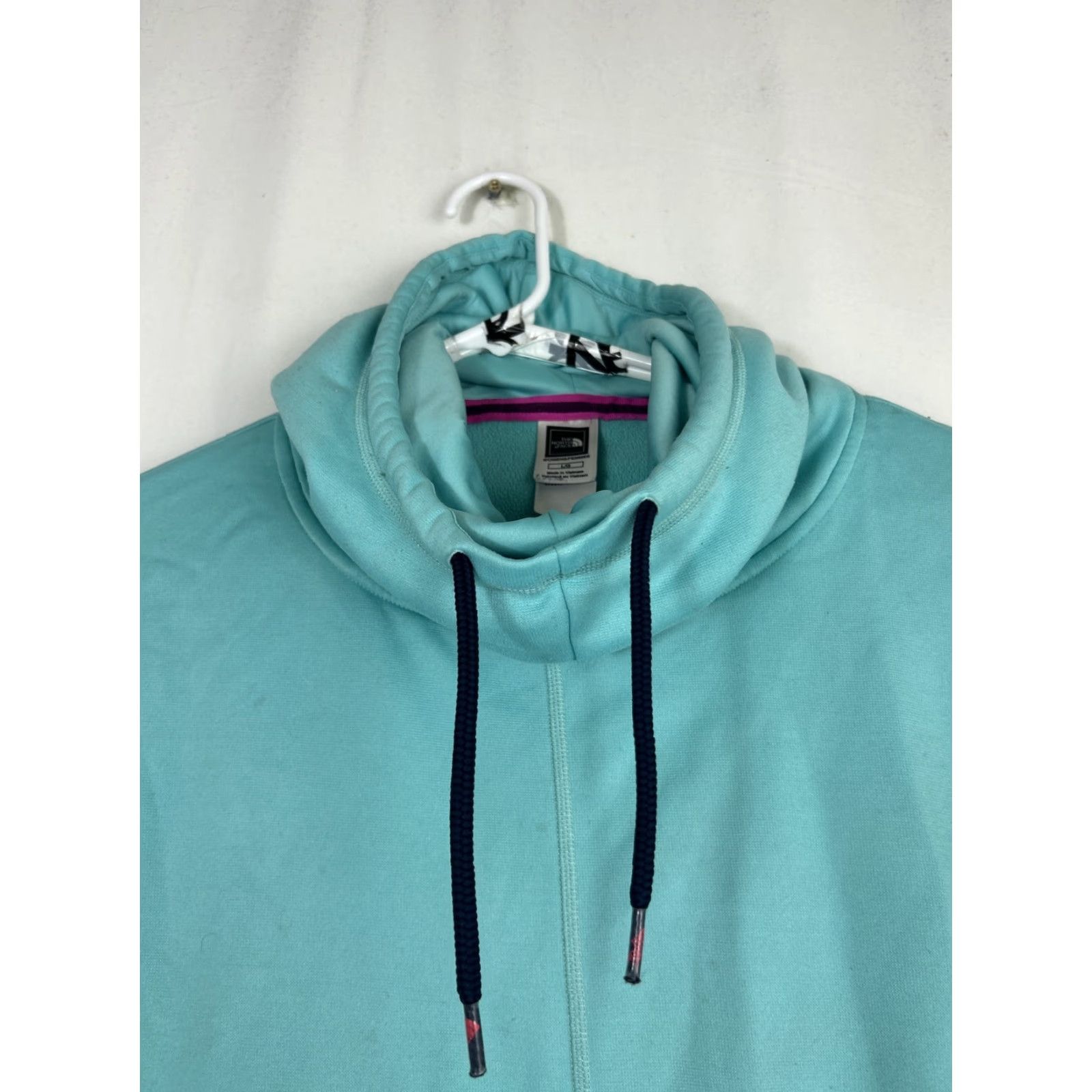The North Face The North Face Womens Hoodie Large Long Sleeve High Neck Teal Pullover Size L / US 10 / IT 46 - 4 Thumbnail