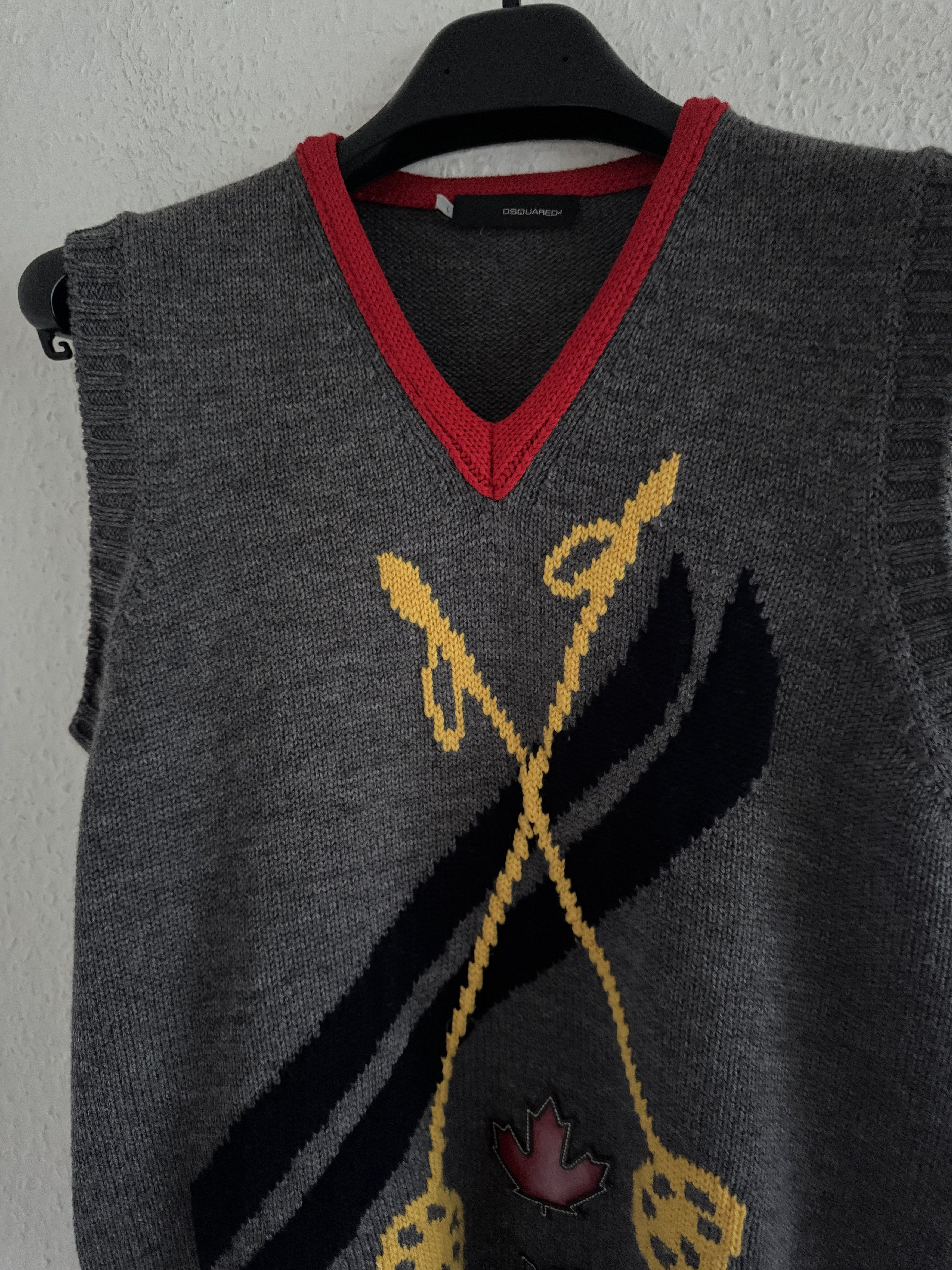 Dsquared2 FW08 Runway Ski Intarsia Wool Vest Size US L / EU 52-54 / 3 - 9 Thumbnail