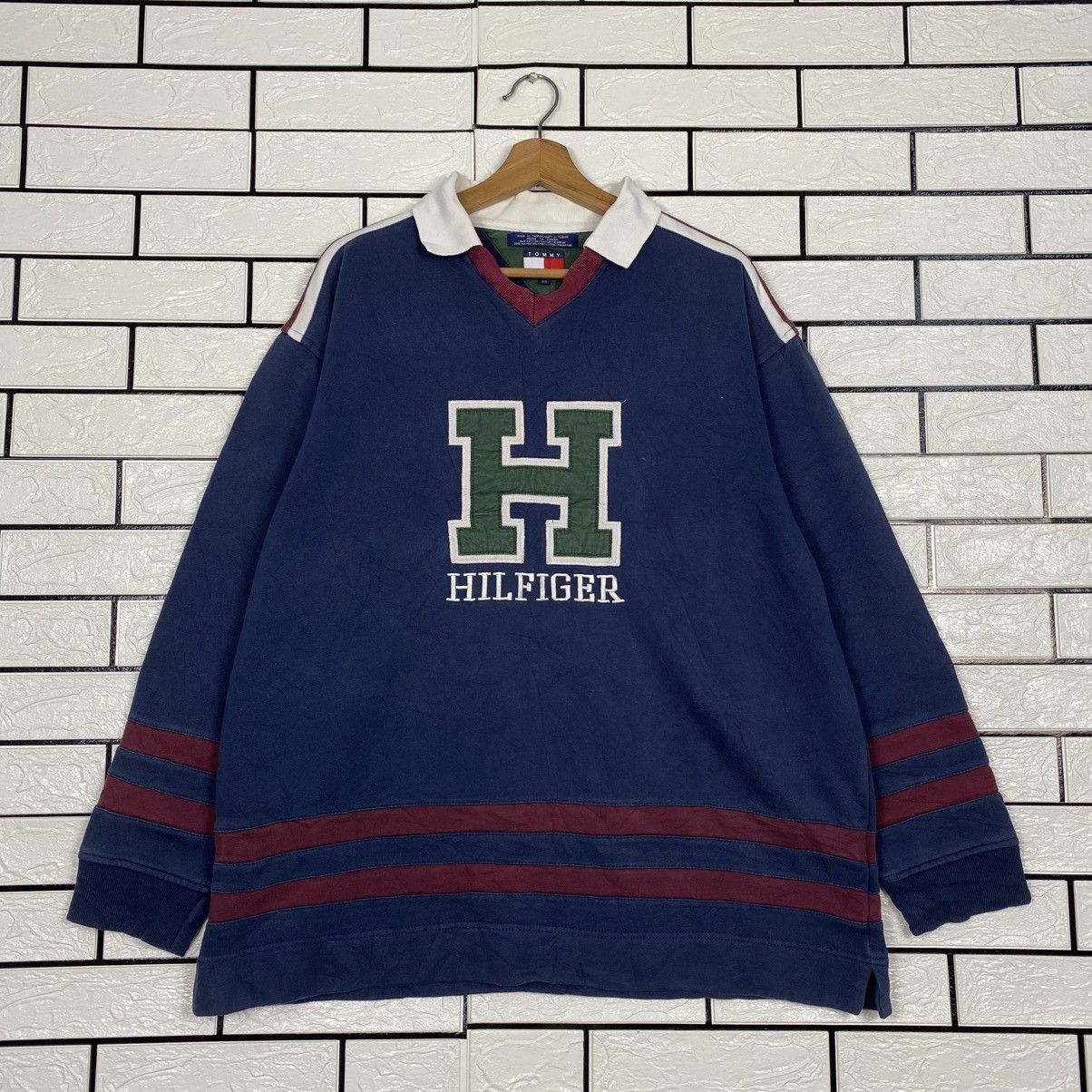 Japanese Brand 📌Vintage Polo Rugby Collar Sweatshirt Tommy Hilfiger Rare Size US L / EU 52-54 / 3 - 2 Thumbnail