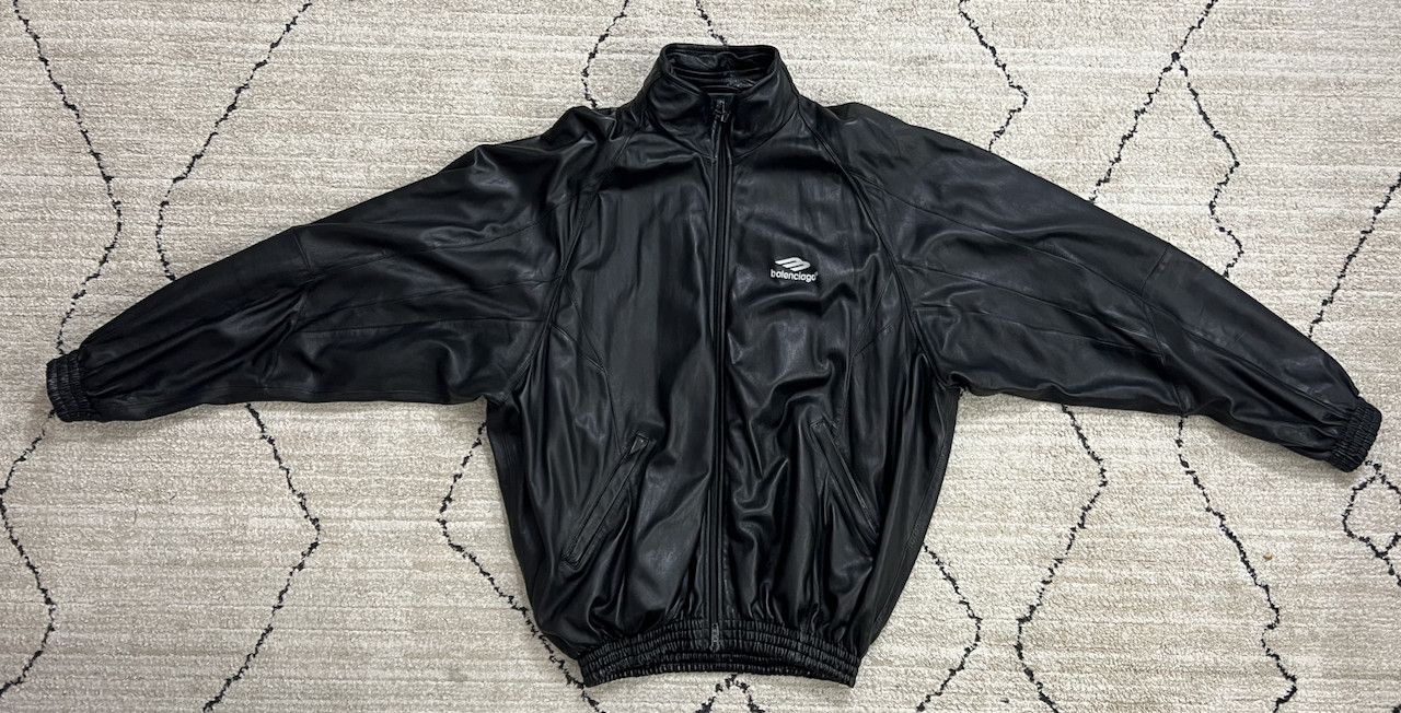 Balenciaga BALENCIAGA B-Sporty Leather Bomber Jacket Size US XL / EU 56 / 4 - 18 Thumbnail