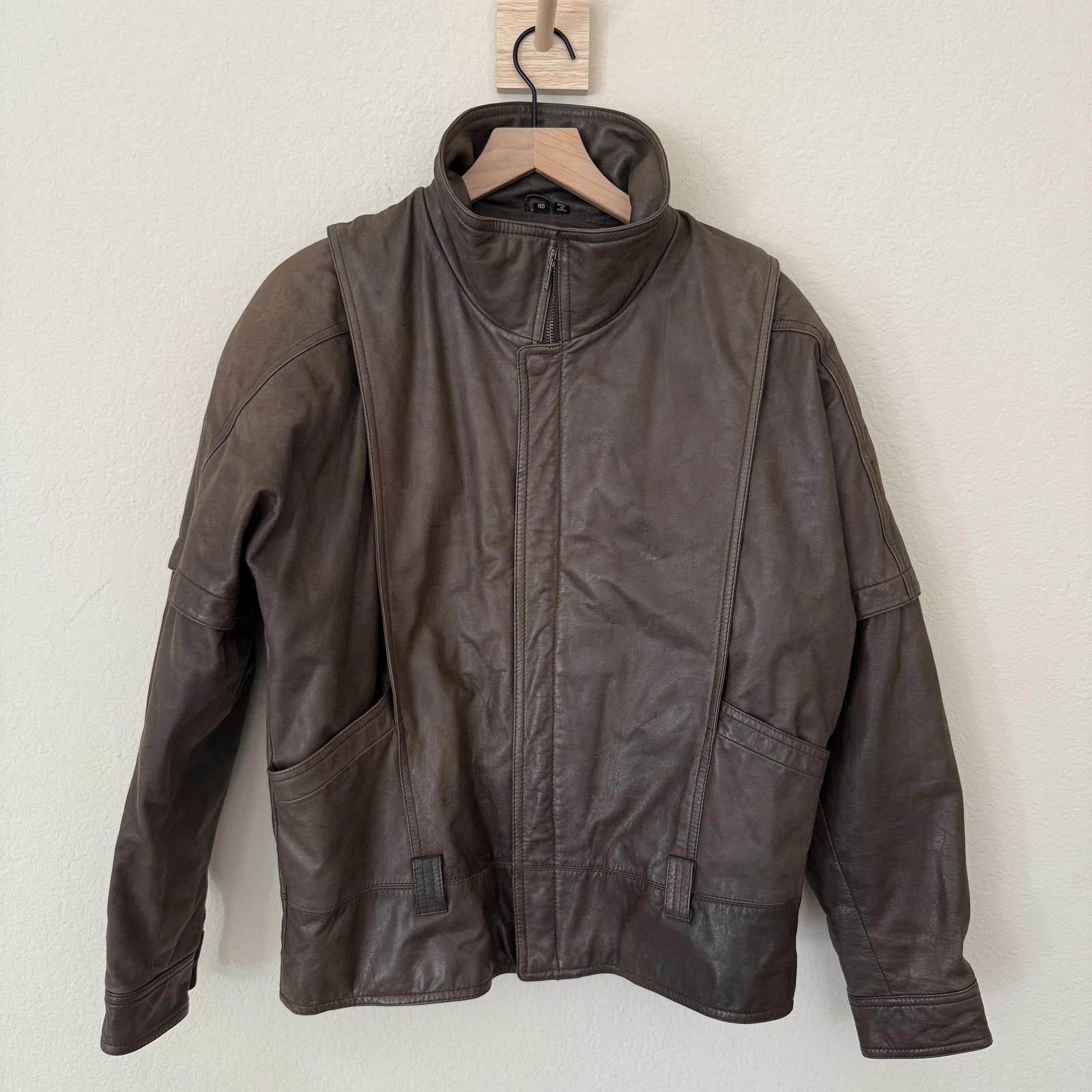 Saxony Saxony Jacket Men's 40 Brown VNT Genuine Leather Size US M / EU 48-50 / 2 - 1 Thumbnail