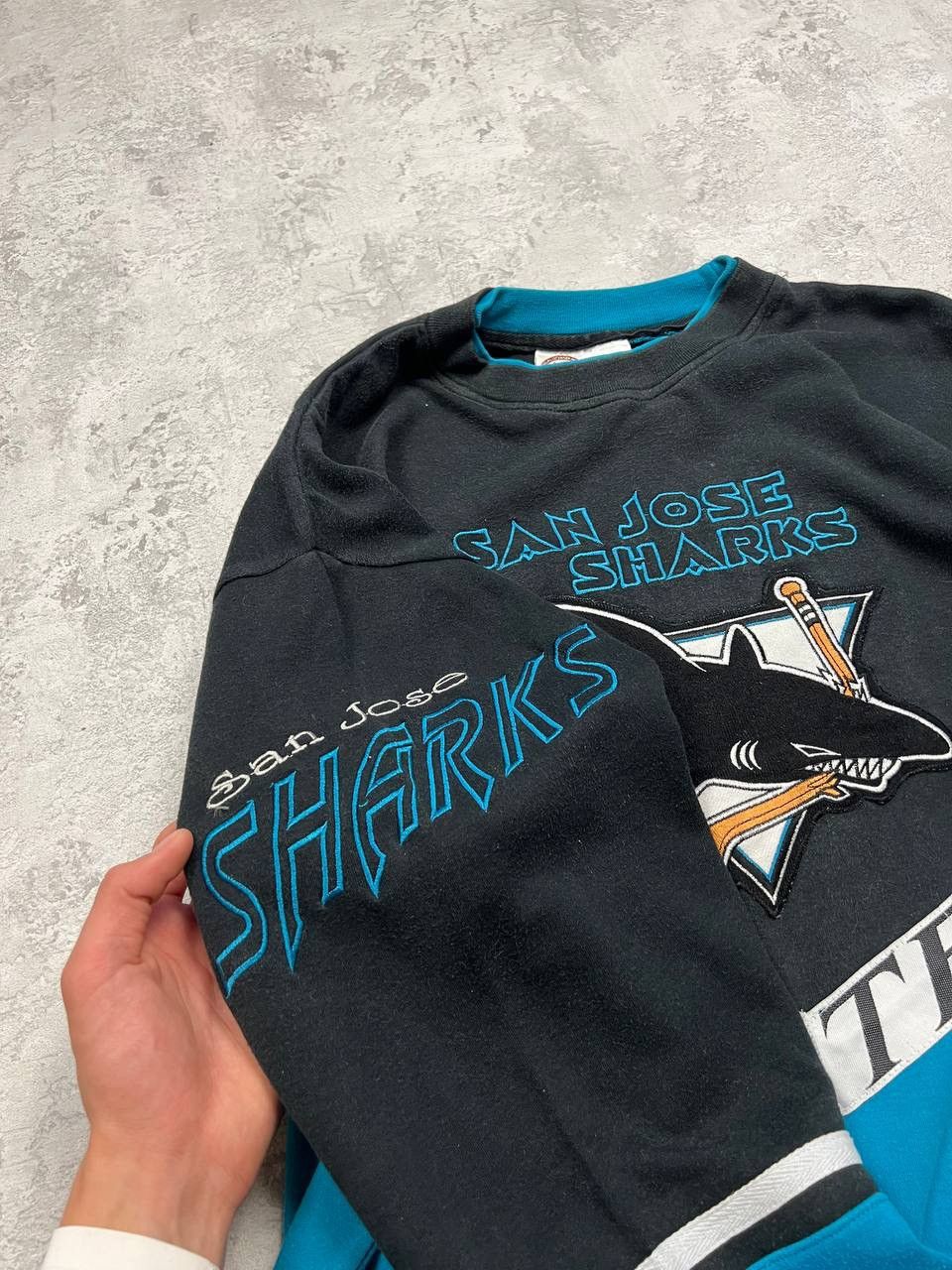 NHL Vintage San Jose Sharks Hockey NHL Sweatshirt Big Logo Size US L / EU 52-54 / 3 - 11 Thumbnail
