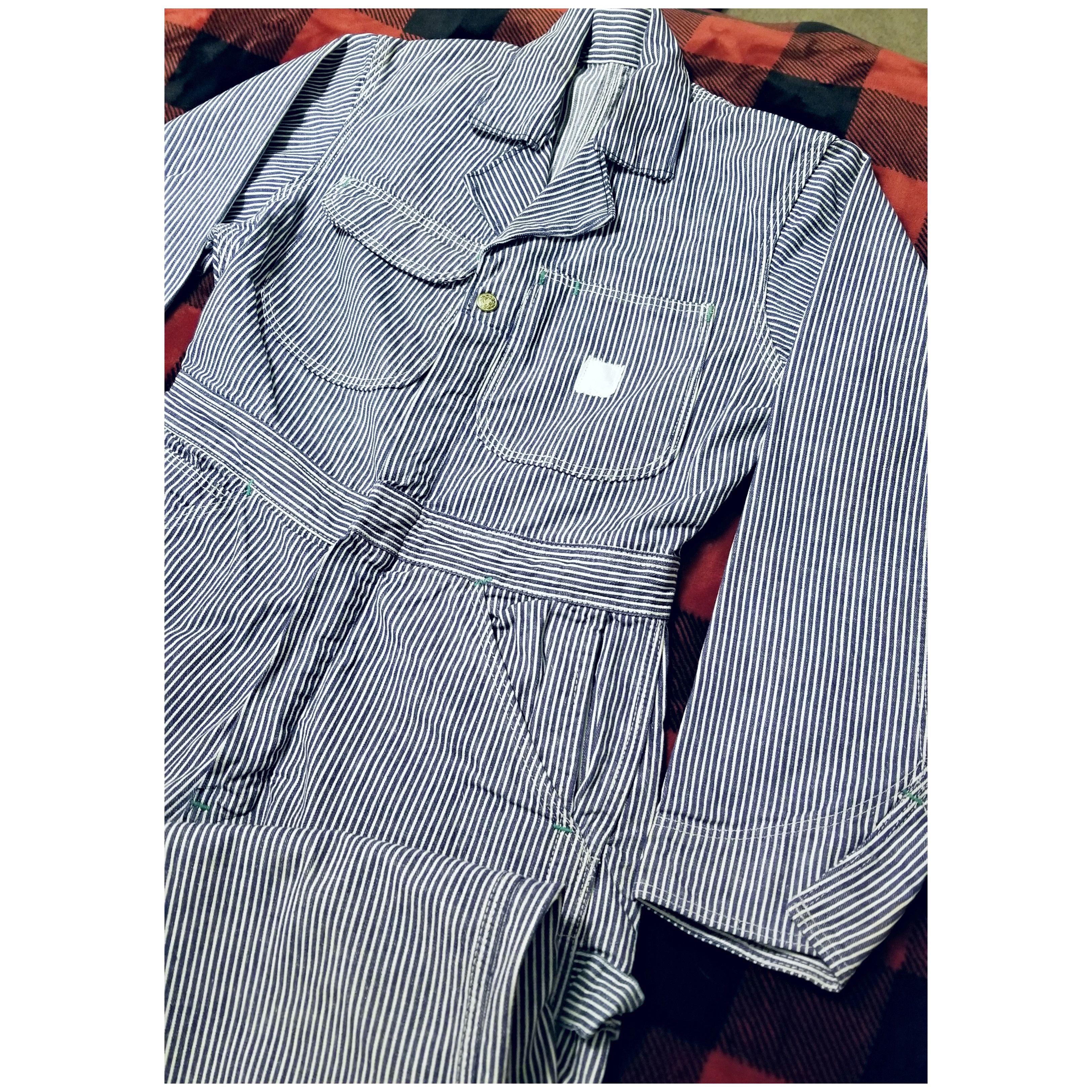ジャケット・アウター RRL 90s Hickory Coveralls L RRL Ralph Lauren × Sugar Cane × Vintage VTG 1960's HICKORY STRIPE