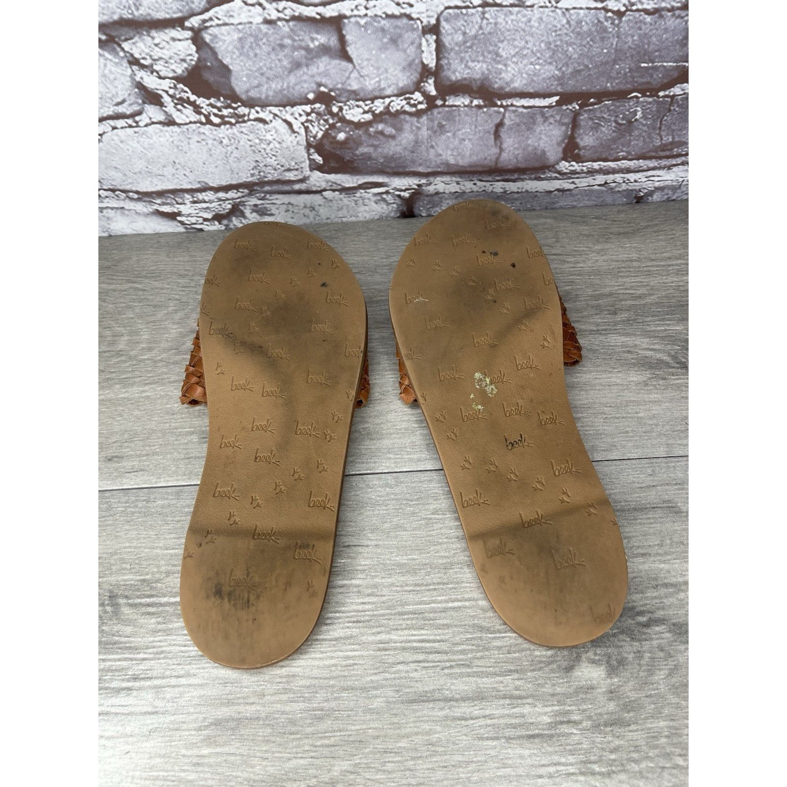 beek Beek Fairy Woven Brown Leather Weaves Flats Slides Sandals W Size US 8 / IT 38 - 20 Thumbnail