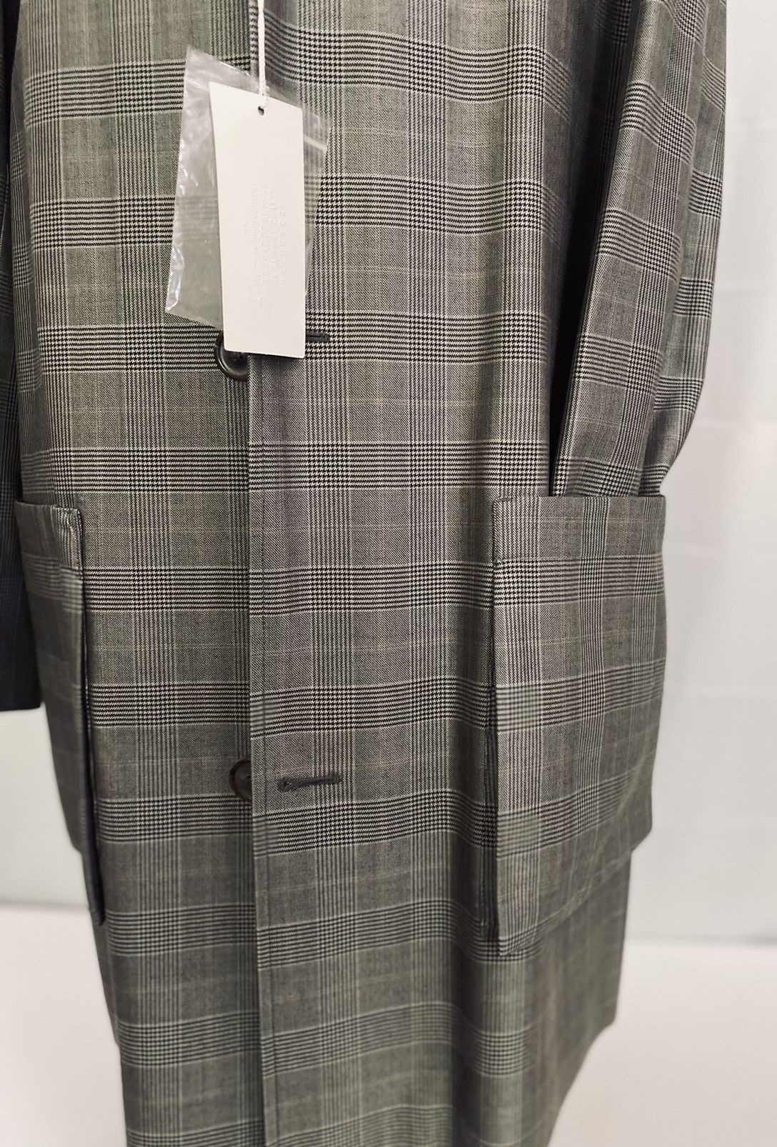Maison Margiela MM 🇮🇹 Sharkskin Wool Detectives Pkt Overcoat 52 vintage nwt Size US L / EU 52-54 / 3 - 8 Thumbnail