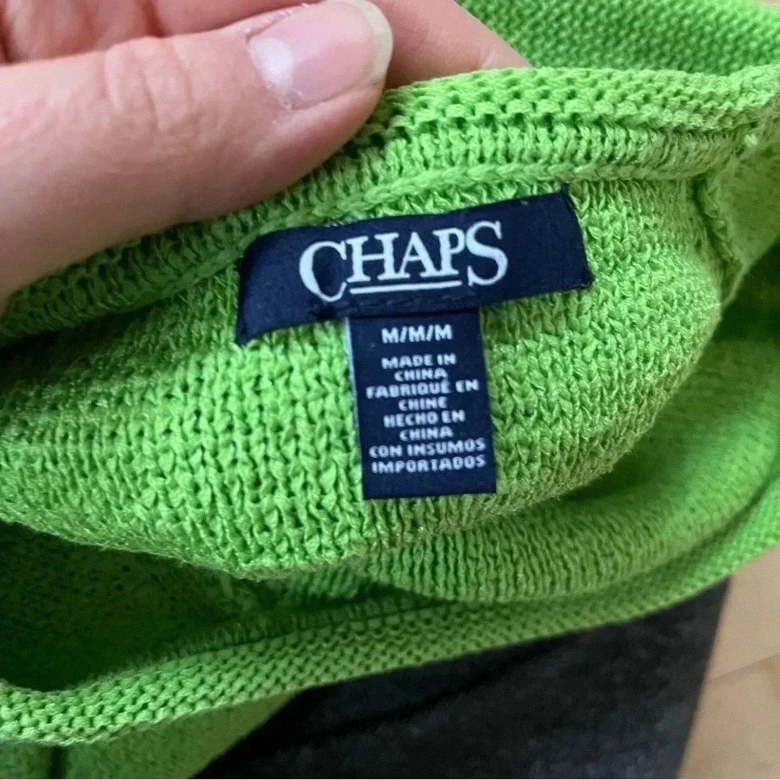 Chaps Chaps Lime Green Sweater Sz M Pullover Knit Size M / US 6-8 / IT 42-44 - 2 Thumbnail