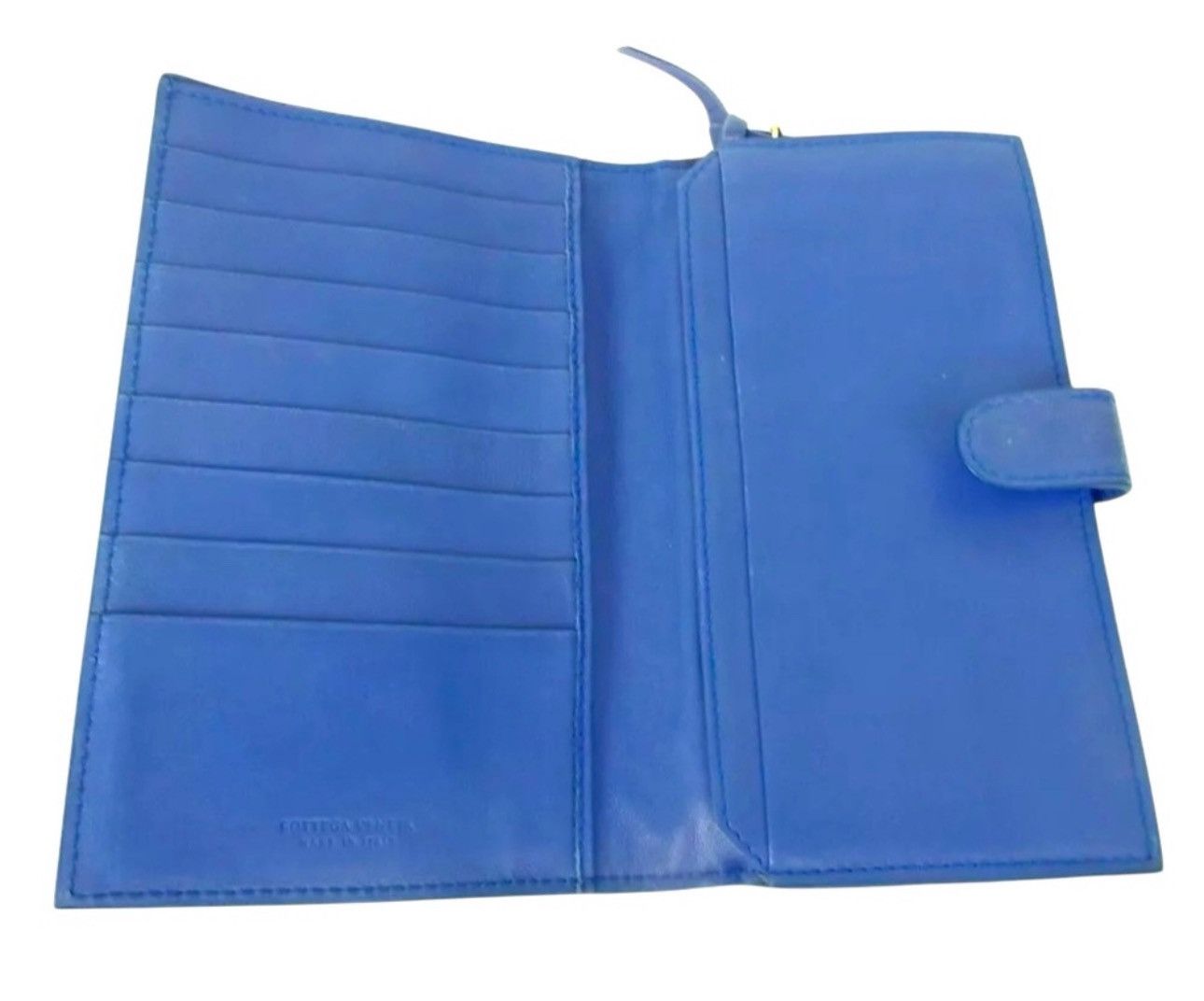 Bottega Veneta Bottega Veneta Intrecciato Leather Wallet Blue Handmade Size ONE SIZE - 6 Thumbnail
