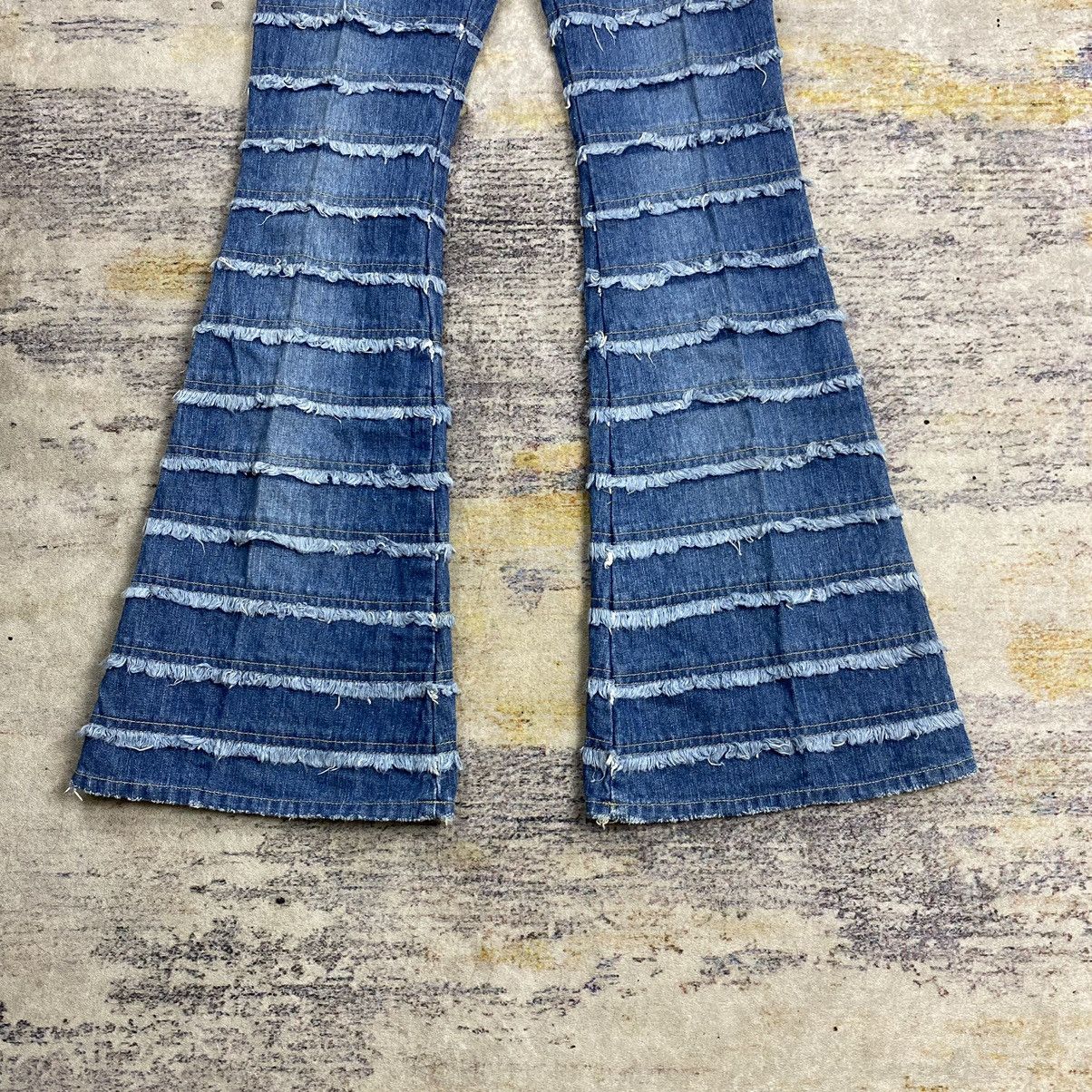 Hysteric Glamour × Japanese Brand F.t.s Company Hagi patchwork flared denim pants Size US 27 - 3 Thumbnail