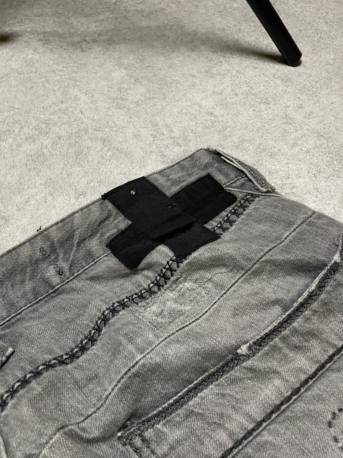 If Six Was Nine RNT23 Skull Destroyed glam denim w/ twisted seams & raw edge Size US 36 / EU 52 - 18 Thumbnail