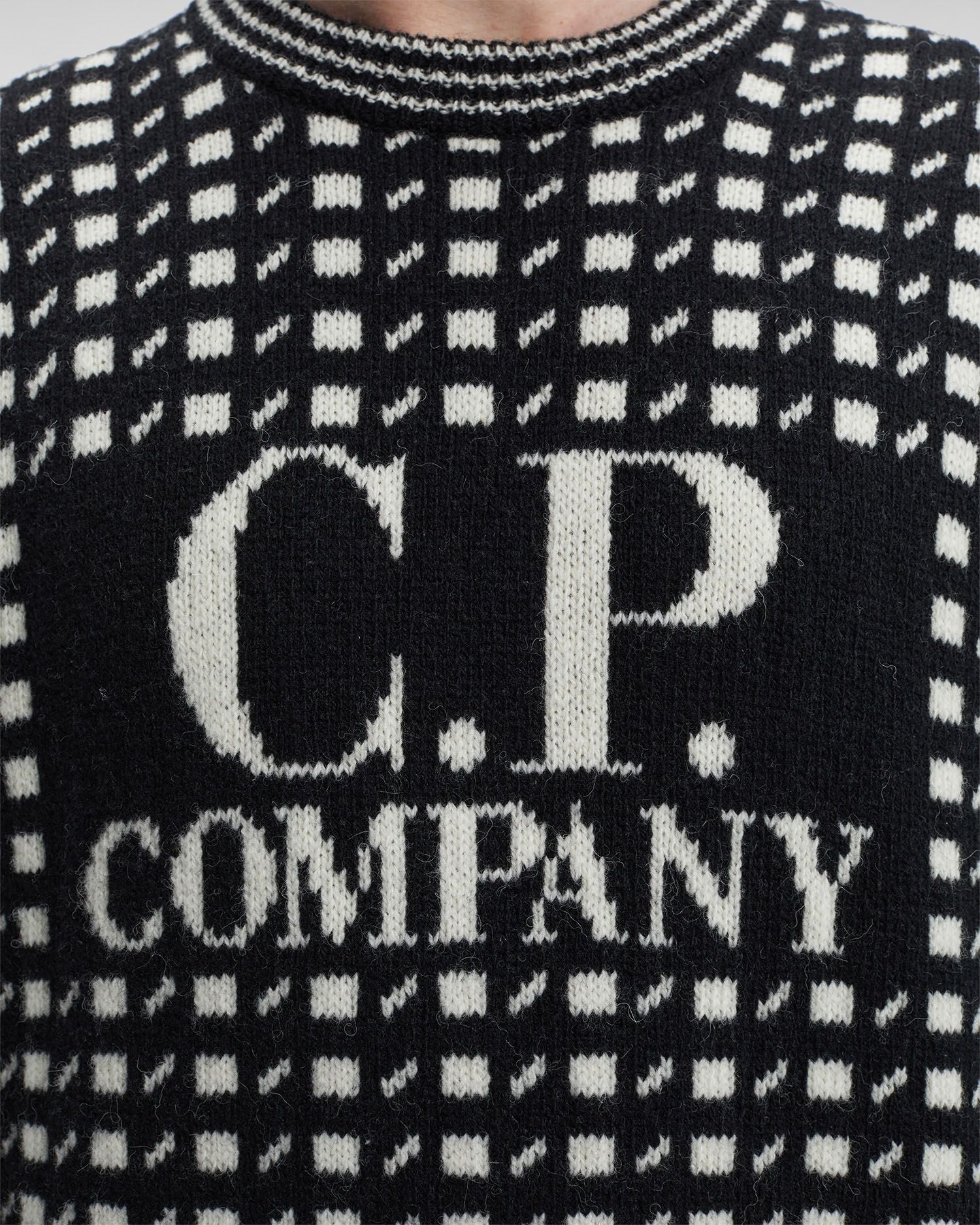 C.P. Company o1y1224 Crewneck Sweater in Black/White Size US L / EU 52-54 / 3 - 4 Thumbnail