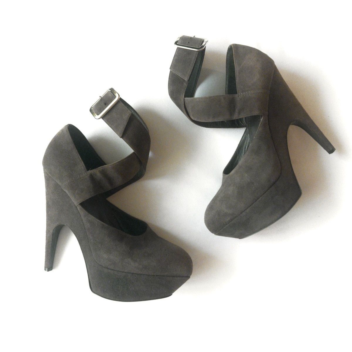 Yves Saint Laurent FW2009 Lady Gaga Imperiale suede platform wedge heels Size US 6 / IT 36 - 2 Thumbnail