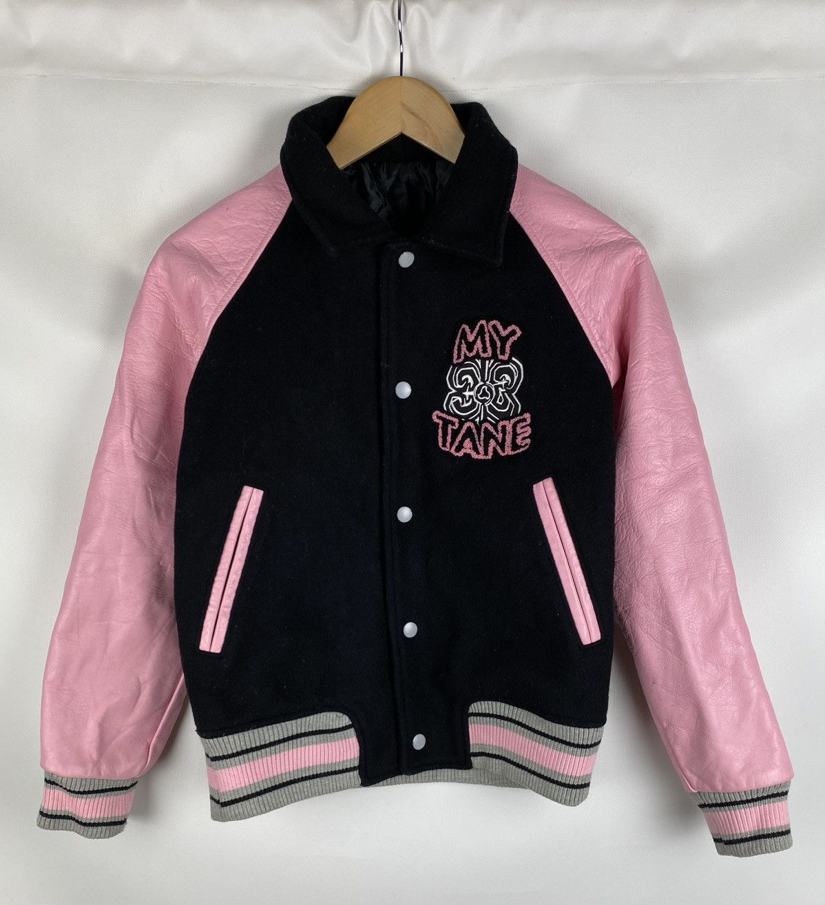 Japanese Brand Alba Rosa My Tane varsity leather / wool bomber jacket Size S / US 4 / IT 40 - 1 Thumbnail