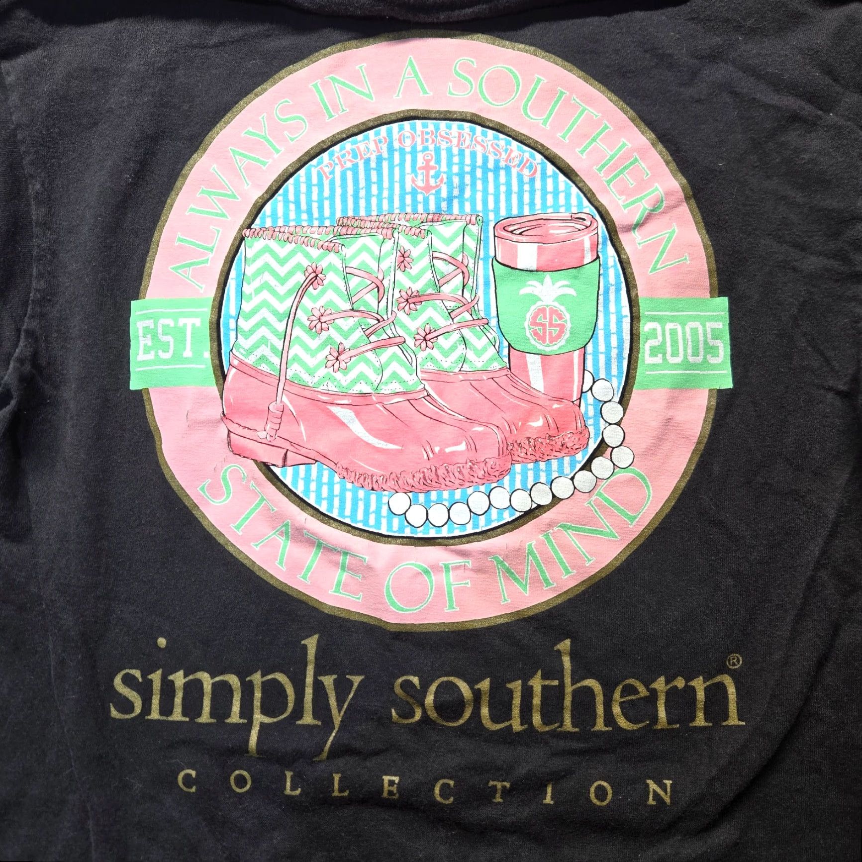 Vintage Simply Southern Black Duck Boot Tee T-Shirt Long Sleeve Adult Women's M Medium Size M / US 6-8 / IT 42-44 - 2 Thumbnail