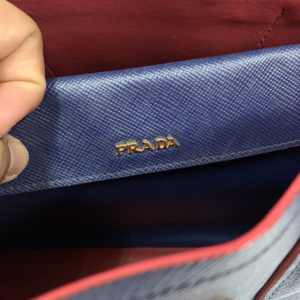Prada Prada Leather Blue Shoulder Bag Size ONE SIZE - 12 Thumbnail