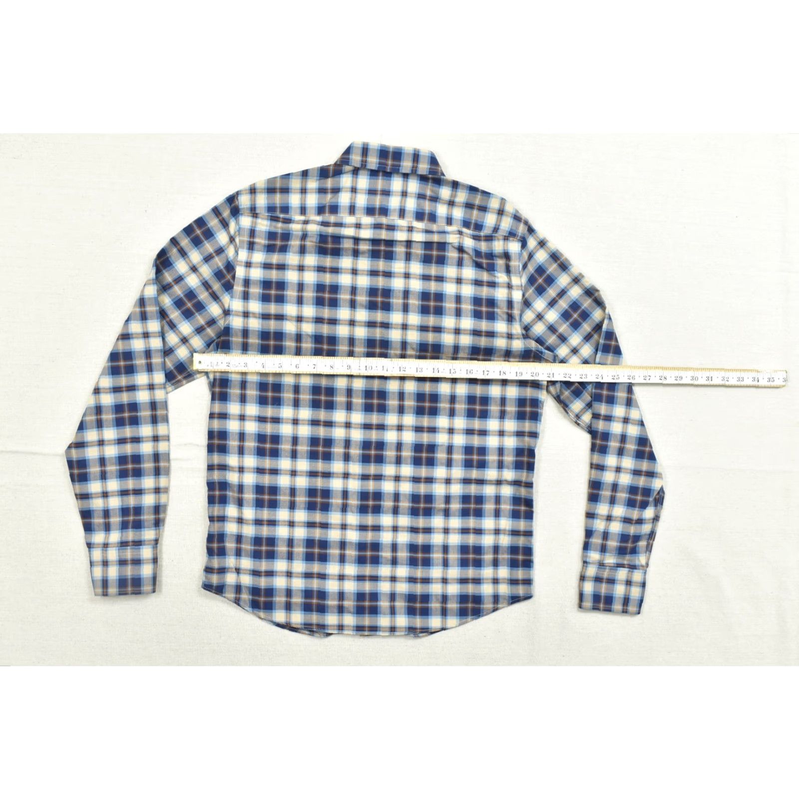 UNTUCKit UNTUCKit Medium Slim Fit Button Down Shirt Blue Tan Plaid Cotton Long Sleeve Wri Size US M / EU 48-50 / 2 - 3 Thumbnail