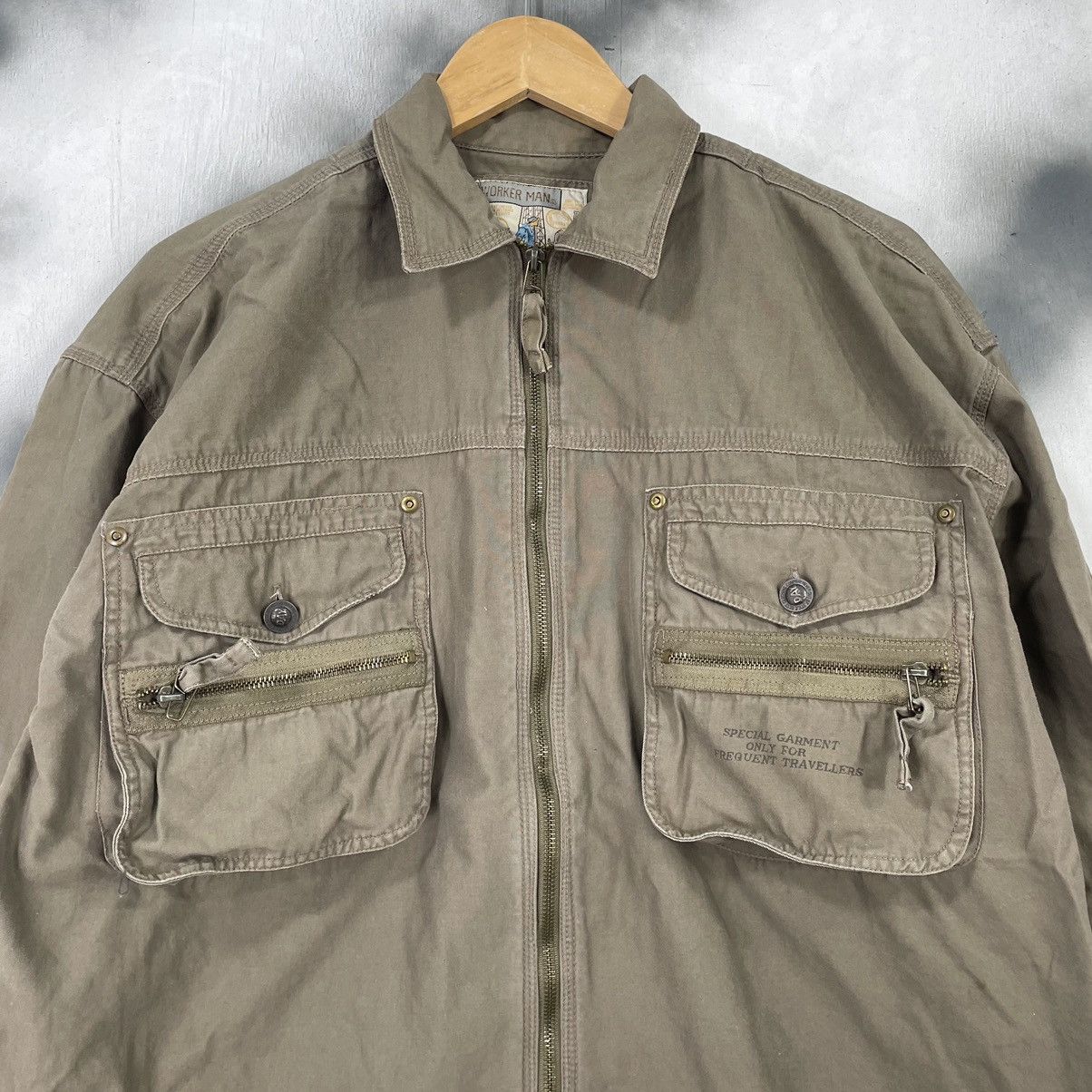 Vintage Worker Man Tactical Multi Pocket Zipper Jacket Size US L / EU 52-54 / 3 - 2 Thumbnail
