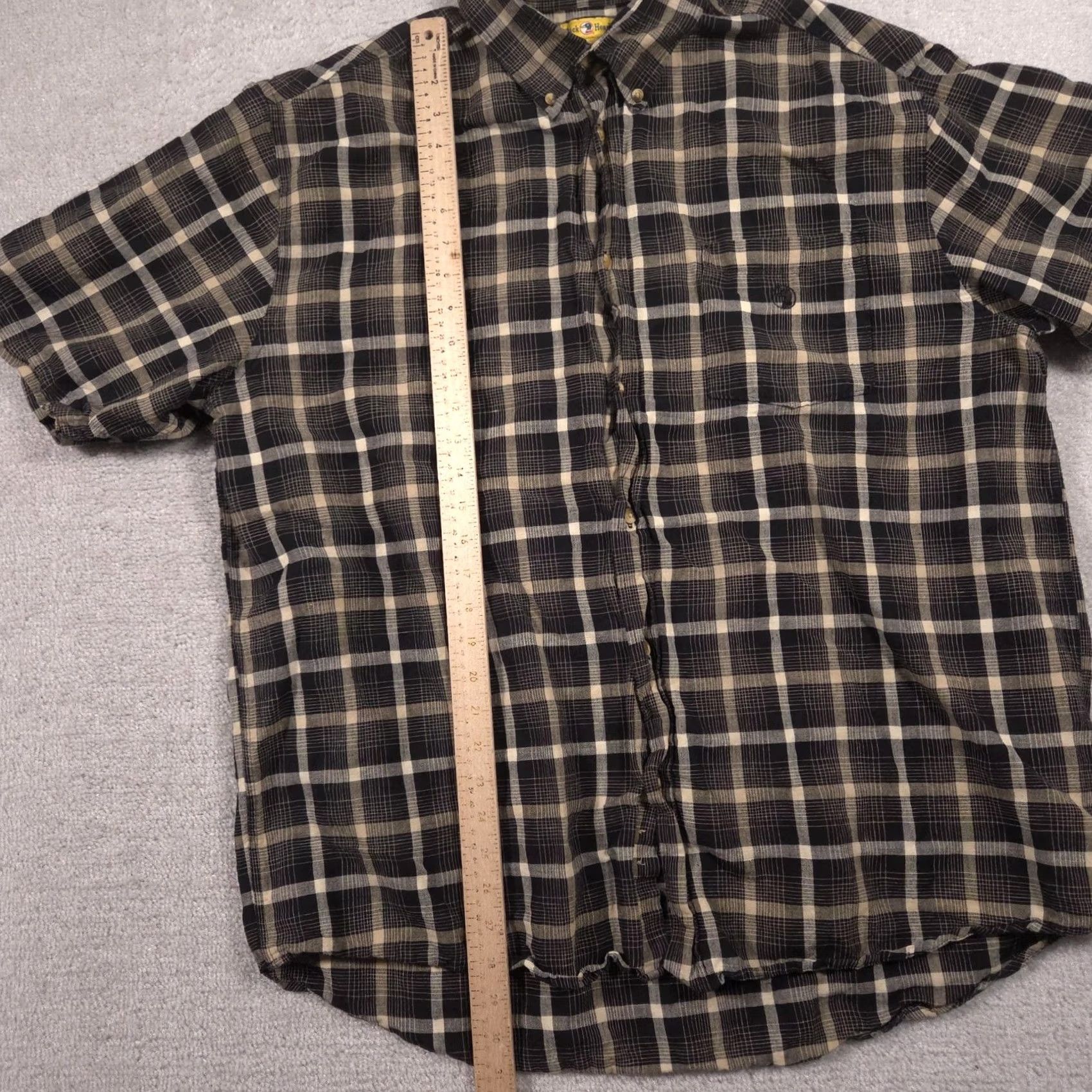 Vintage Duck Head Shirt Mens XL Brown Plaid Button-Down Short Sleeve Linen-Cotton Casual рынок Size US XL / EU 56 / 4 - 6 Thumbnail