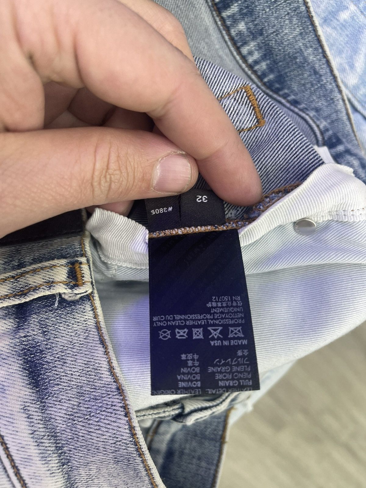 Amiri Amiri MX1 Light blue jean ( black parch) Size US 32 / EU 48 - 8 Thumbnail