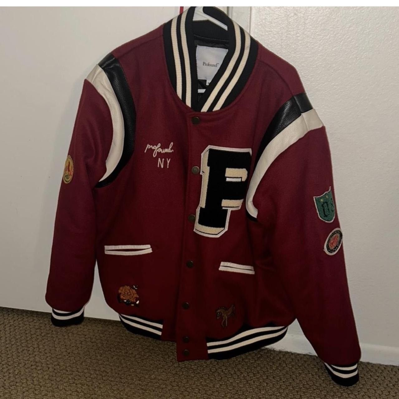 image of Profound Co Varsity Jacket in Red, Men's (Size Medium)