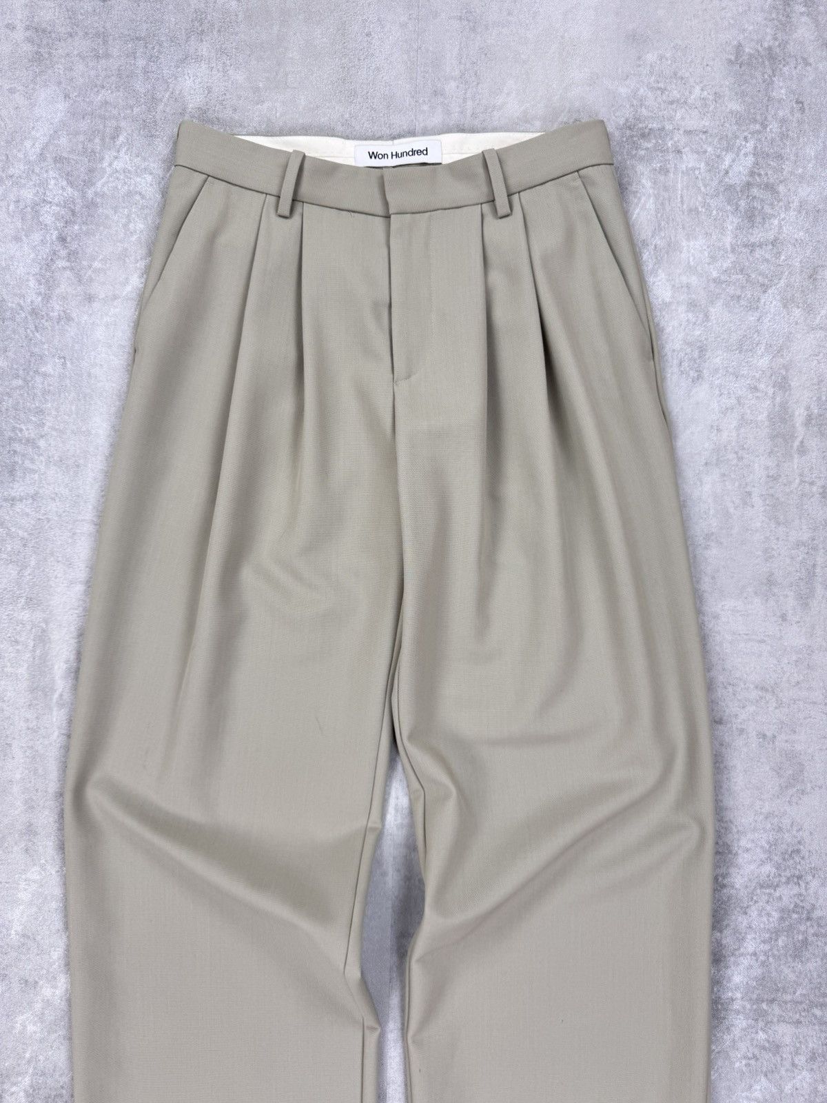 Japanese Brand × Won Hundred Authentic Won Hundred Pleated Trousers Beige Pants Womens Size 36" / US 14 / IT 50 - 2 Thumbnail