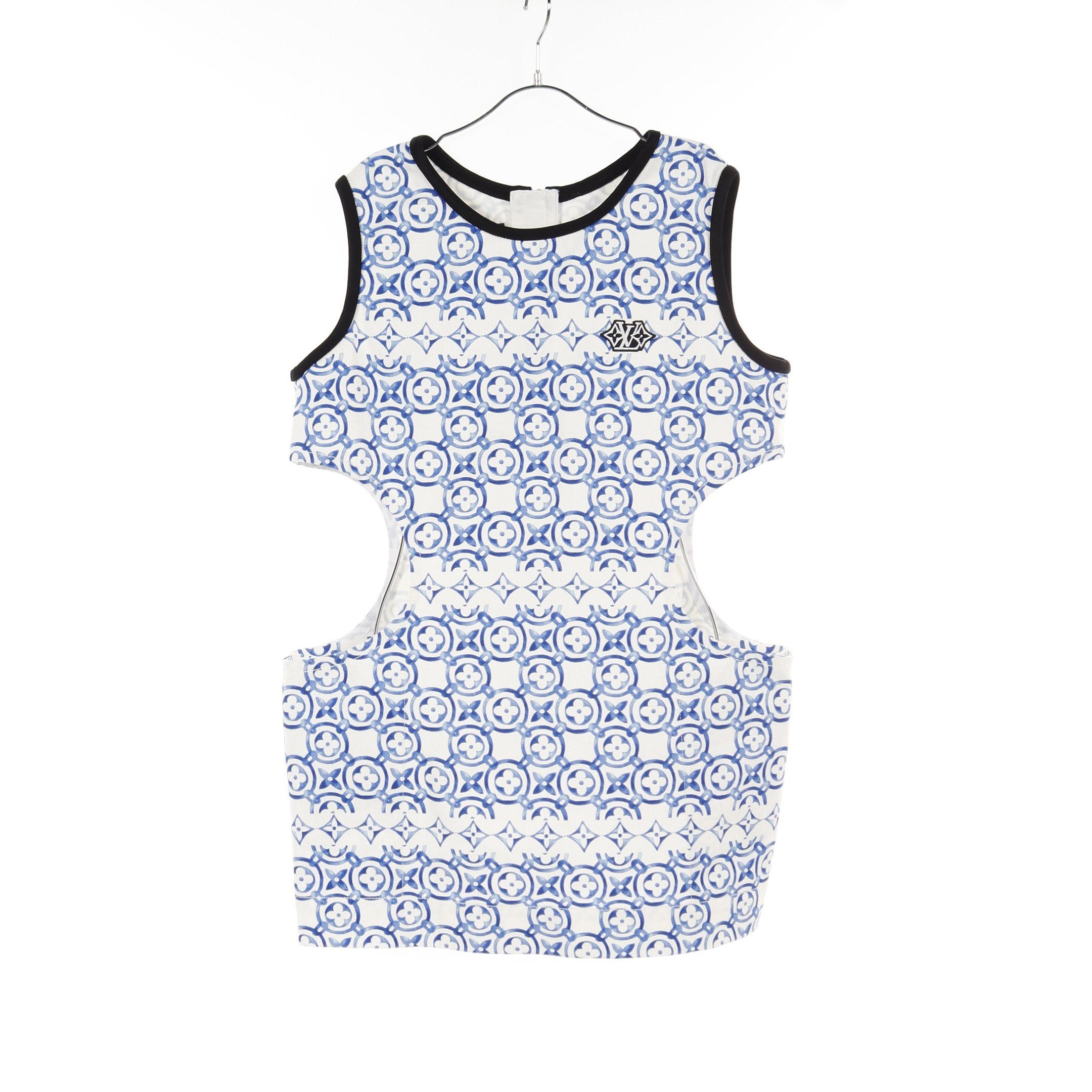 Louis Vuitton Louis Vuitton Monogram Lv Patch One Piece Cotton White Blue Size ONE SIZE - 1 Thumbnail