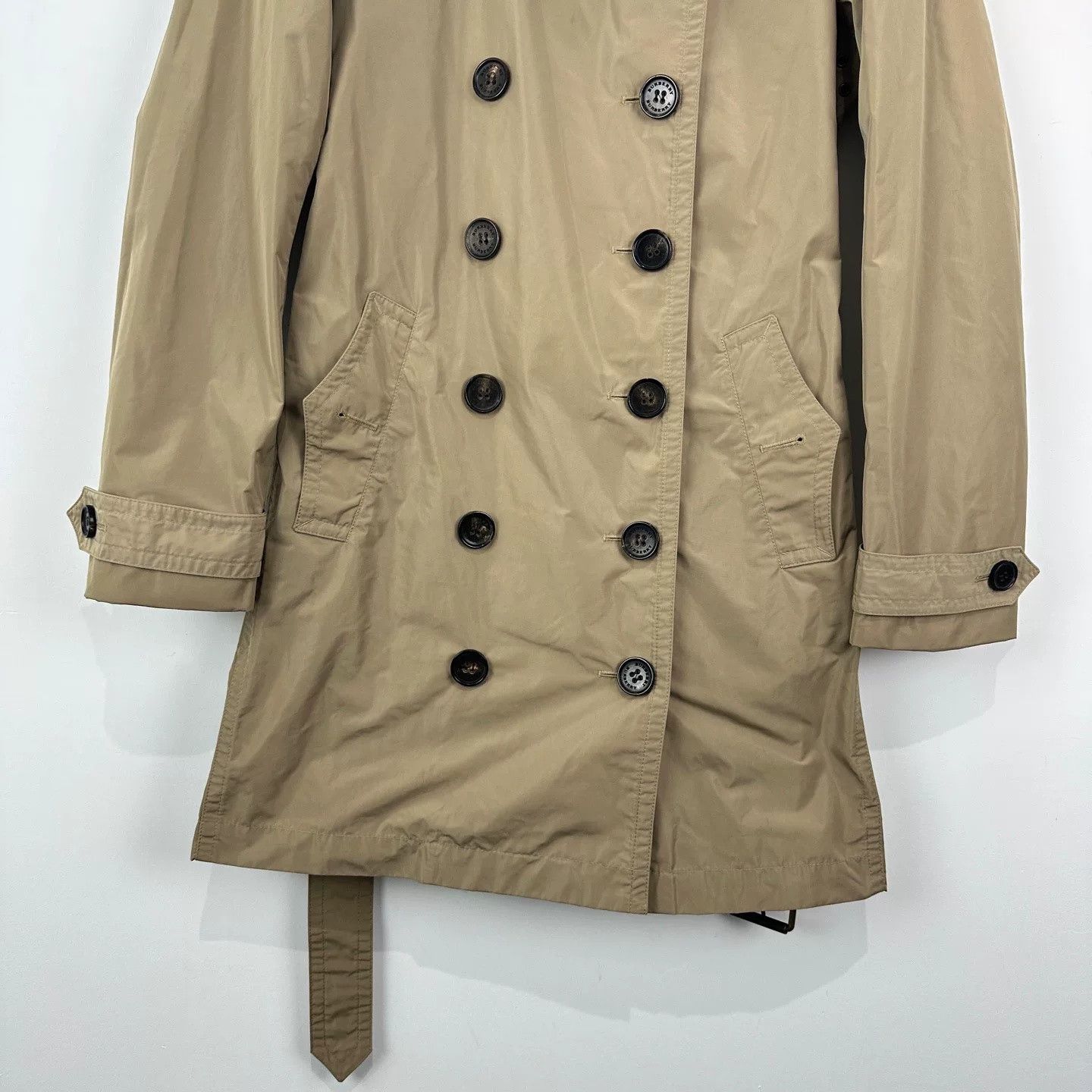 Burberry Burberry Nylon Double-Breasted Trench Coat Size US XXS / EU 40 - 4 Thumbnail