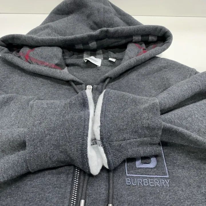 Burberry Burberry Burberry Gray Logo Embroidered Hoodie-2507 Size US L / EU 52-54 / 3 - 7 Thumbnail