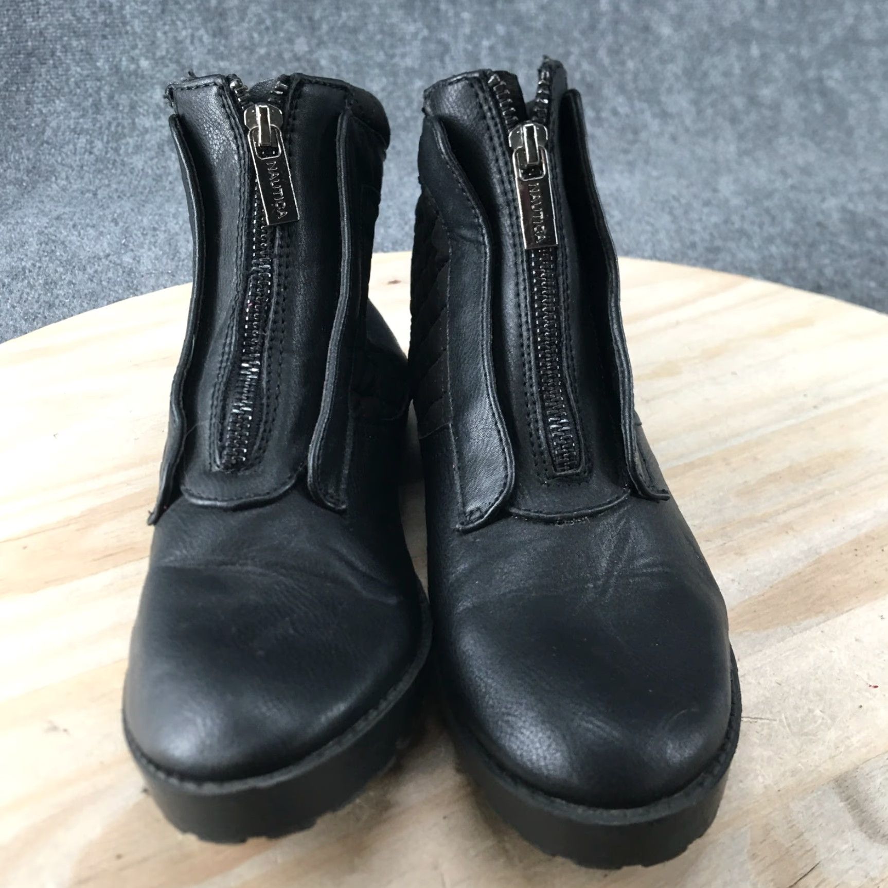 Nautica Nautica Boots Charis Ankle Booties Zip Up Black Faux Leather Womens 8 Boots Black Charis Nautica Zip Up Comfort Size US 8 / IT 38 - 7 Thumbnail