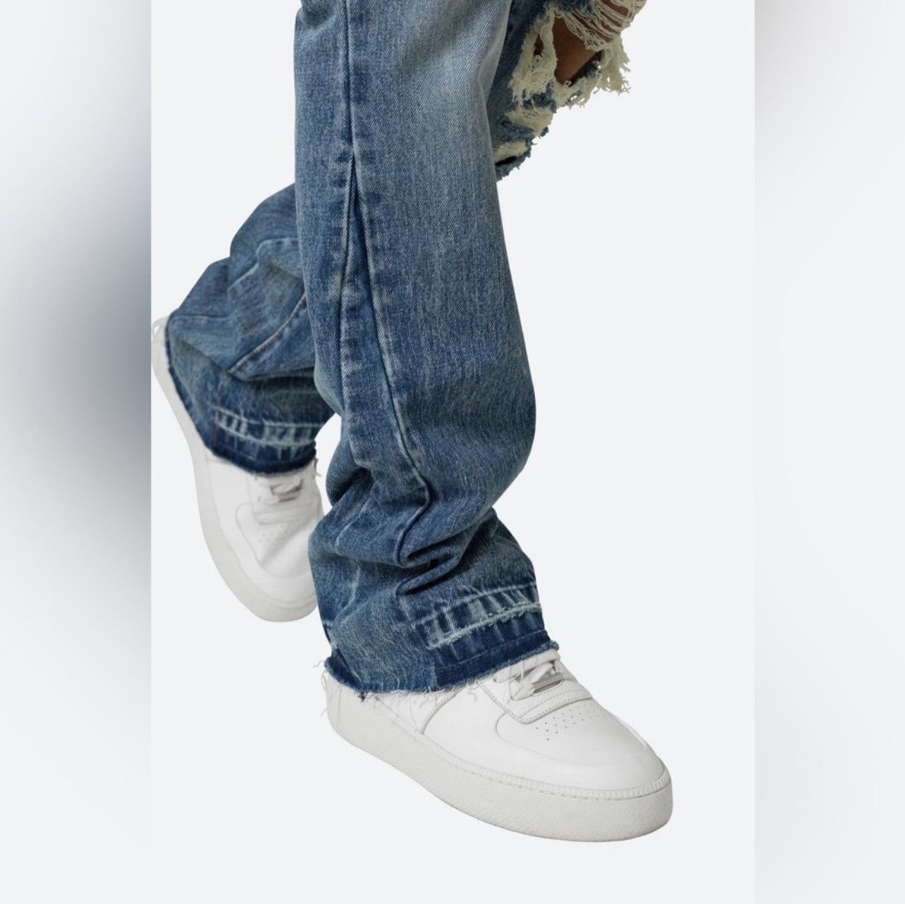 MNML MNML Flare Blue Denim Jeans Distressed Size US 32 / EU 48 - 12 Thumbnail