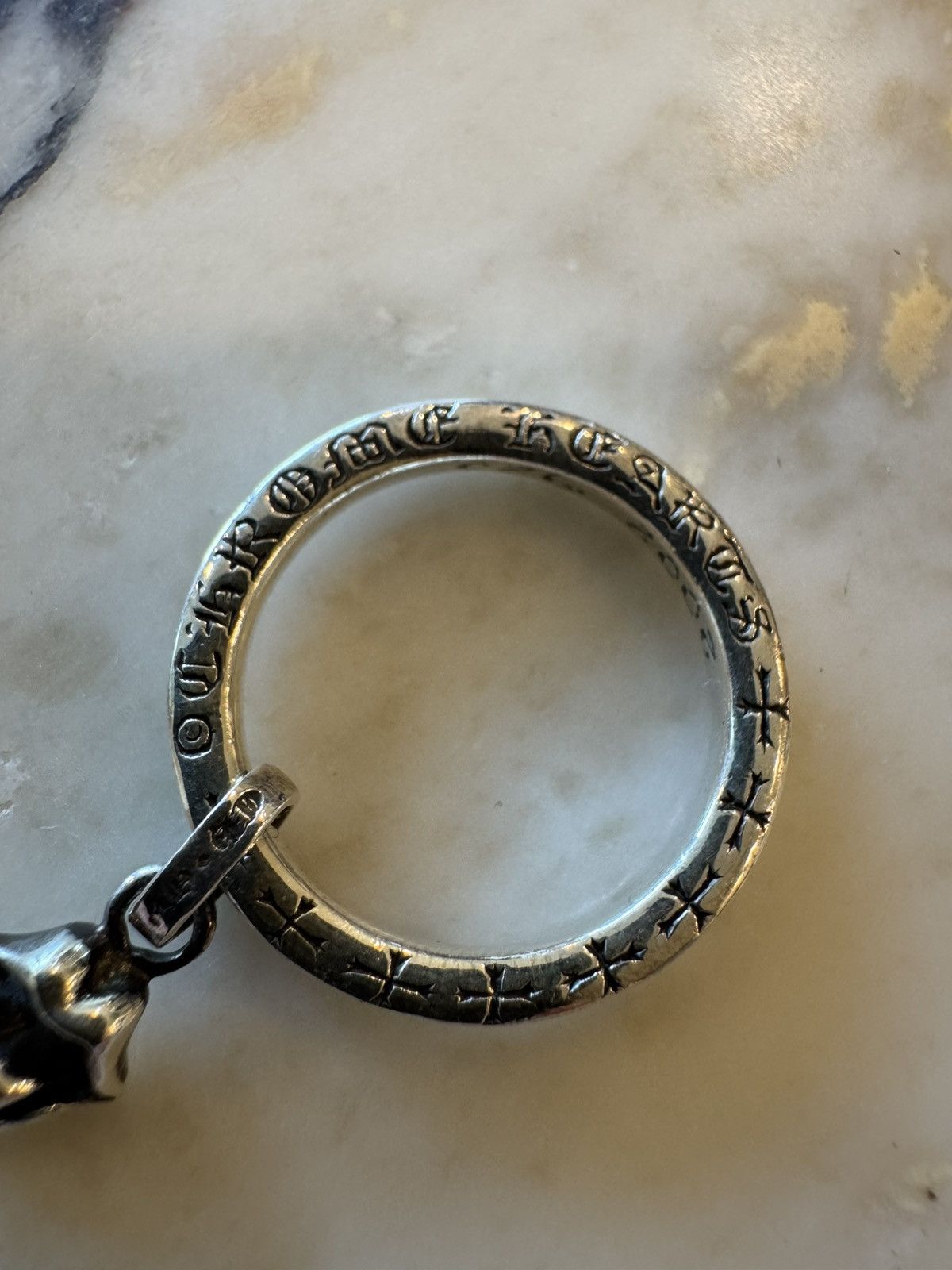 Chrome Hearts × The Rolling Stones Chrome Heart Rolling Stones NTFL Ring with Diamond Size ONE SIZE - 4 Thumbnail