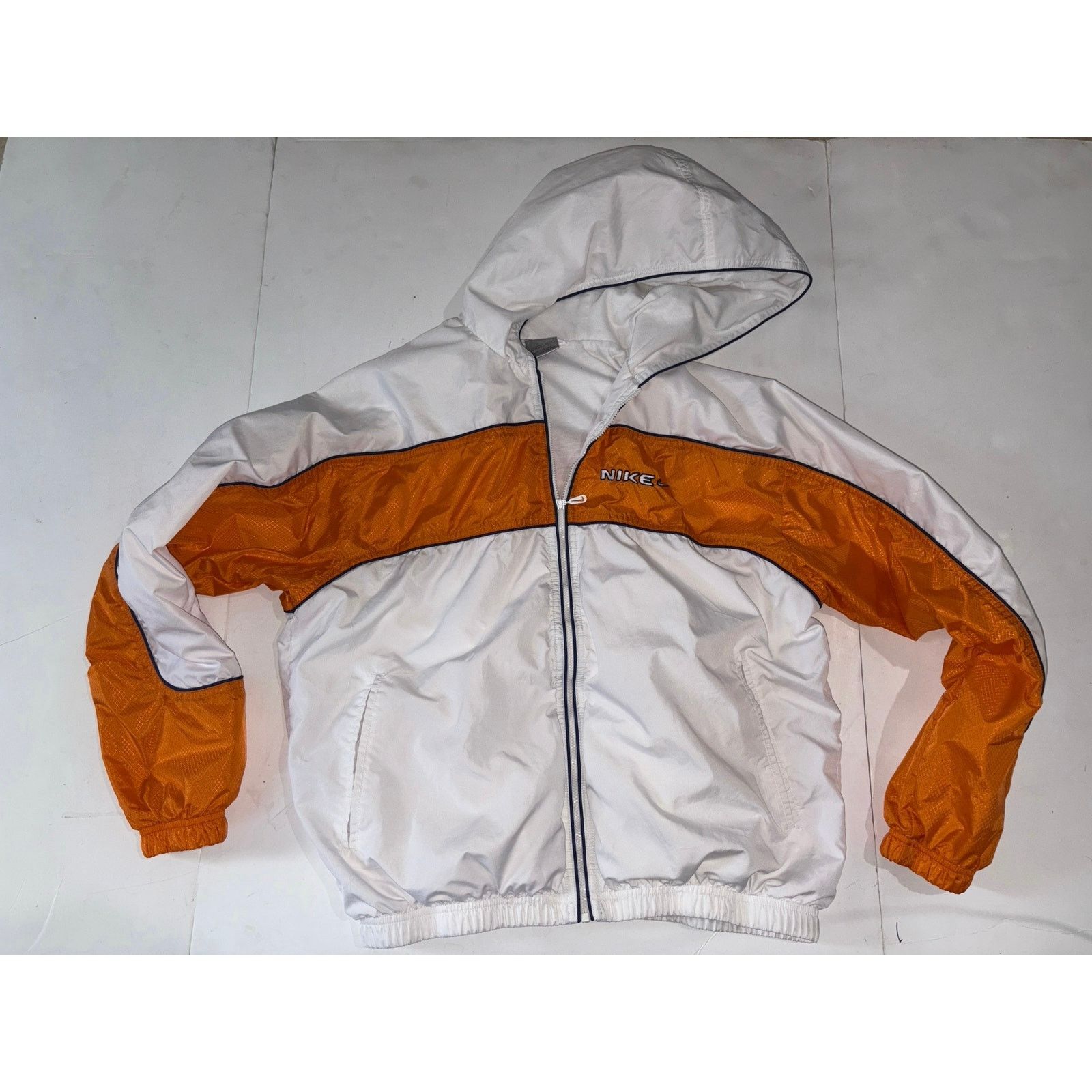 Nike Nike vintage y2K jacket zip hoodie white orange small Size S / US 4 / IT 40 - 1 Thumbnail